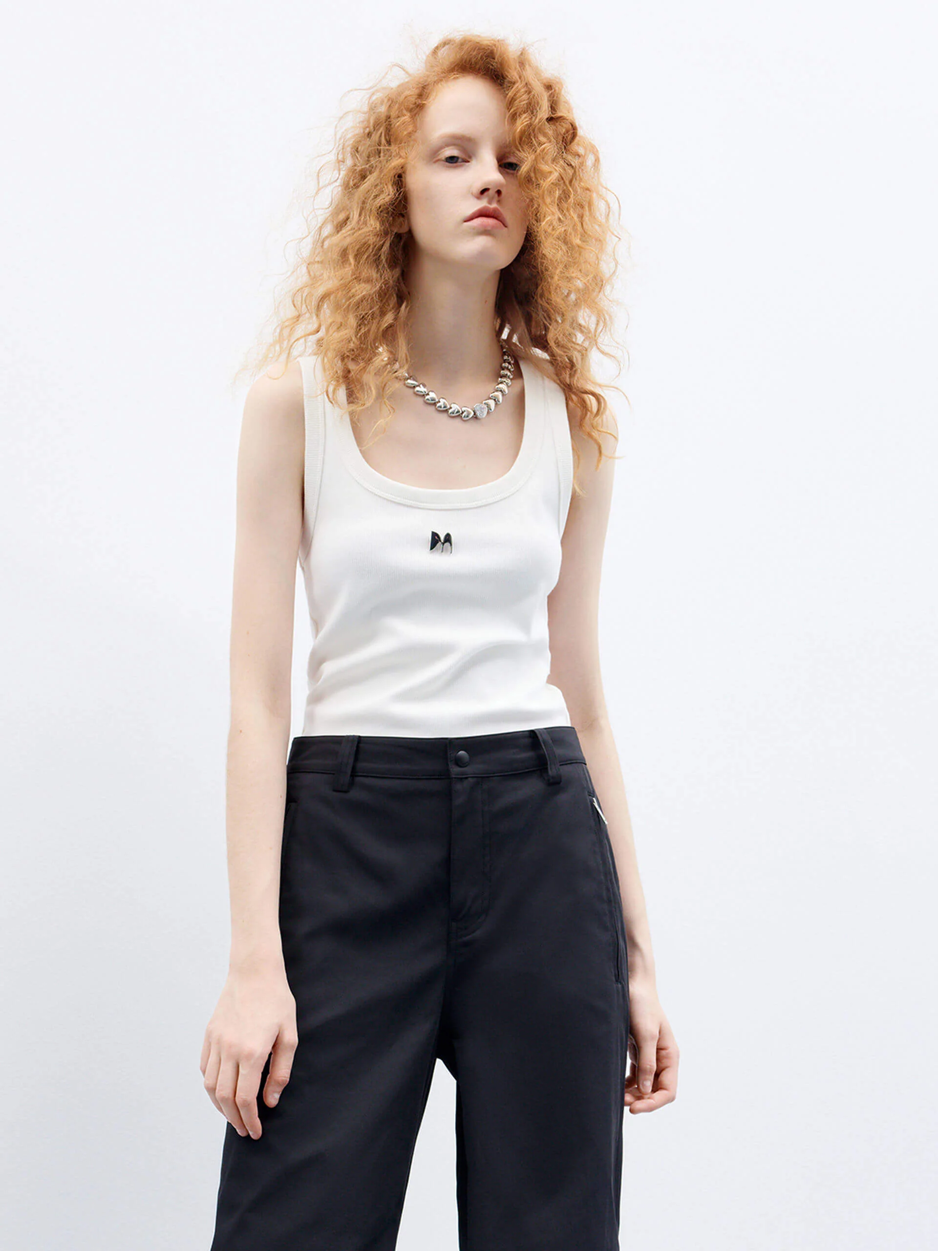 Metal M Detail Ribbed Tank Top - Image 6