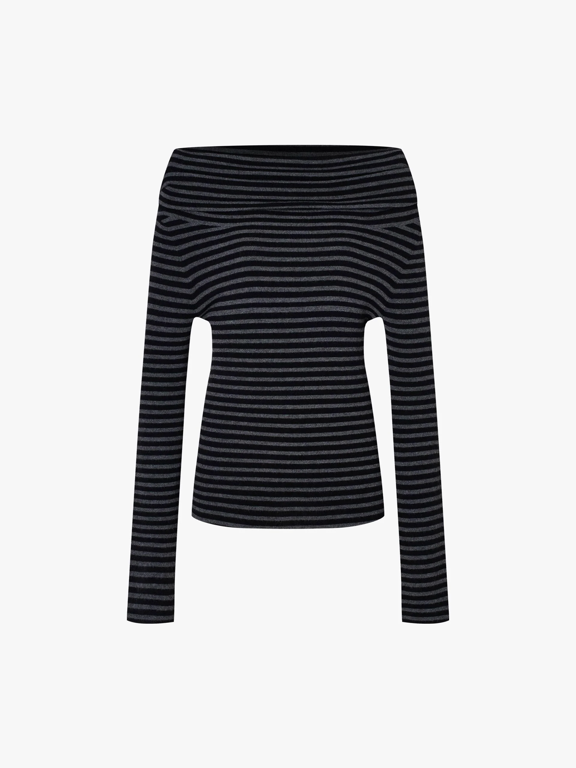 Off-shoulder Fitted Knit Top - Image 5