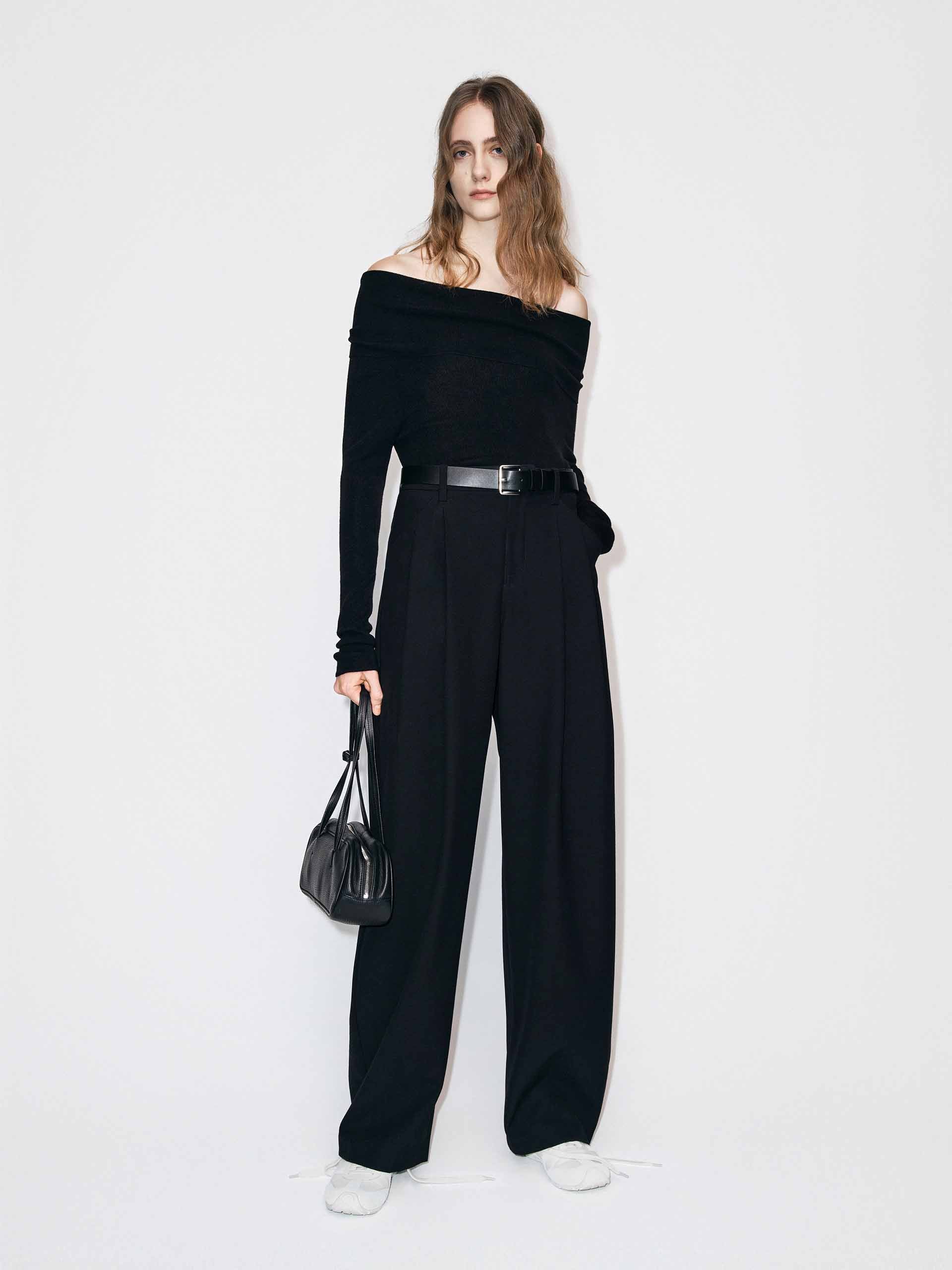 Off-shoulder Fitted Knit Top - Image 9