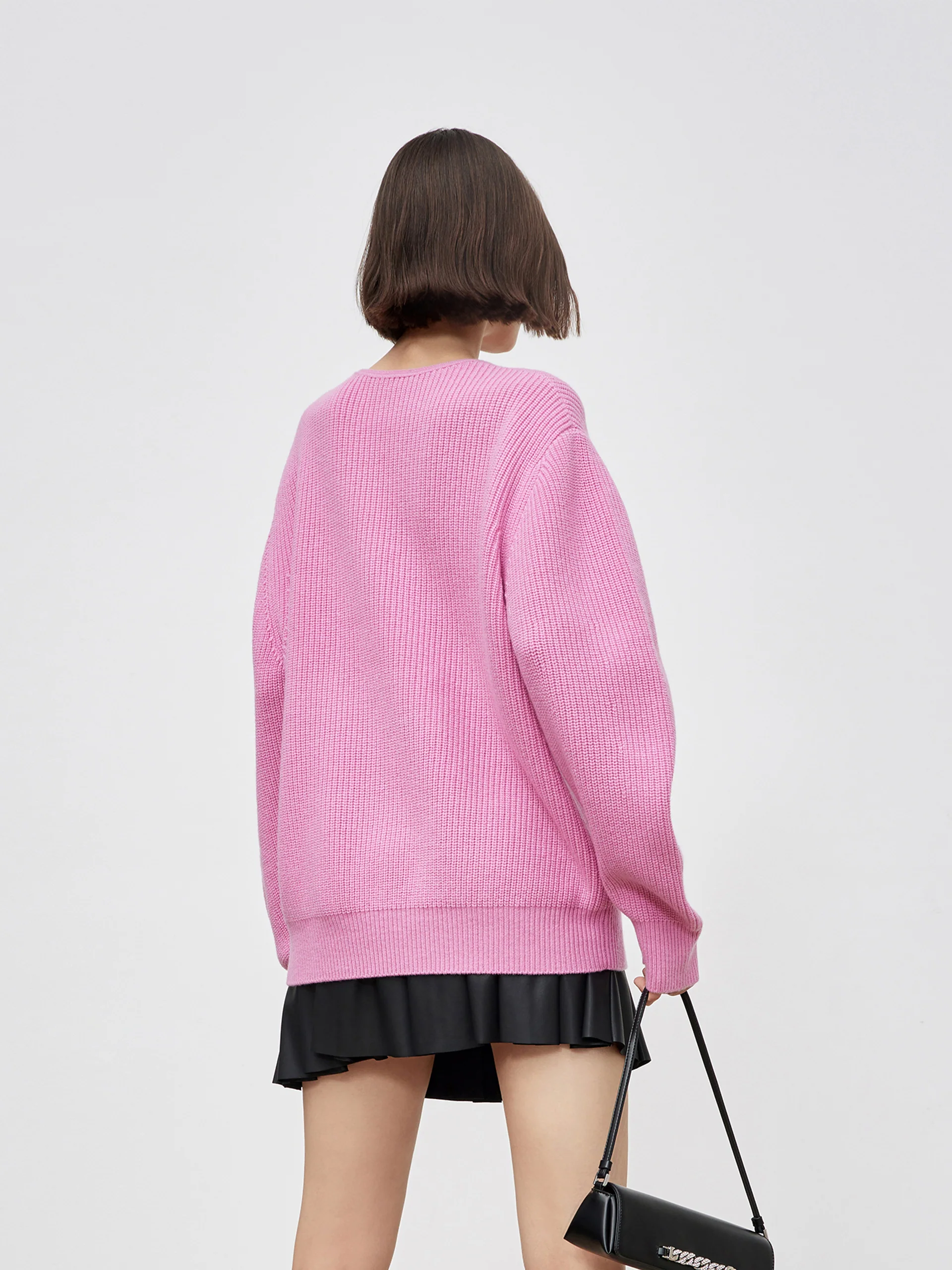 Oversize Chain Knitted Wool Sweater - Image 4