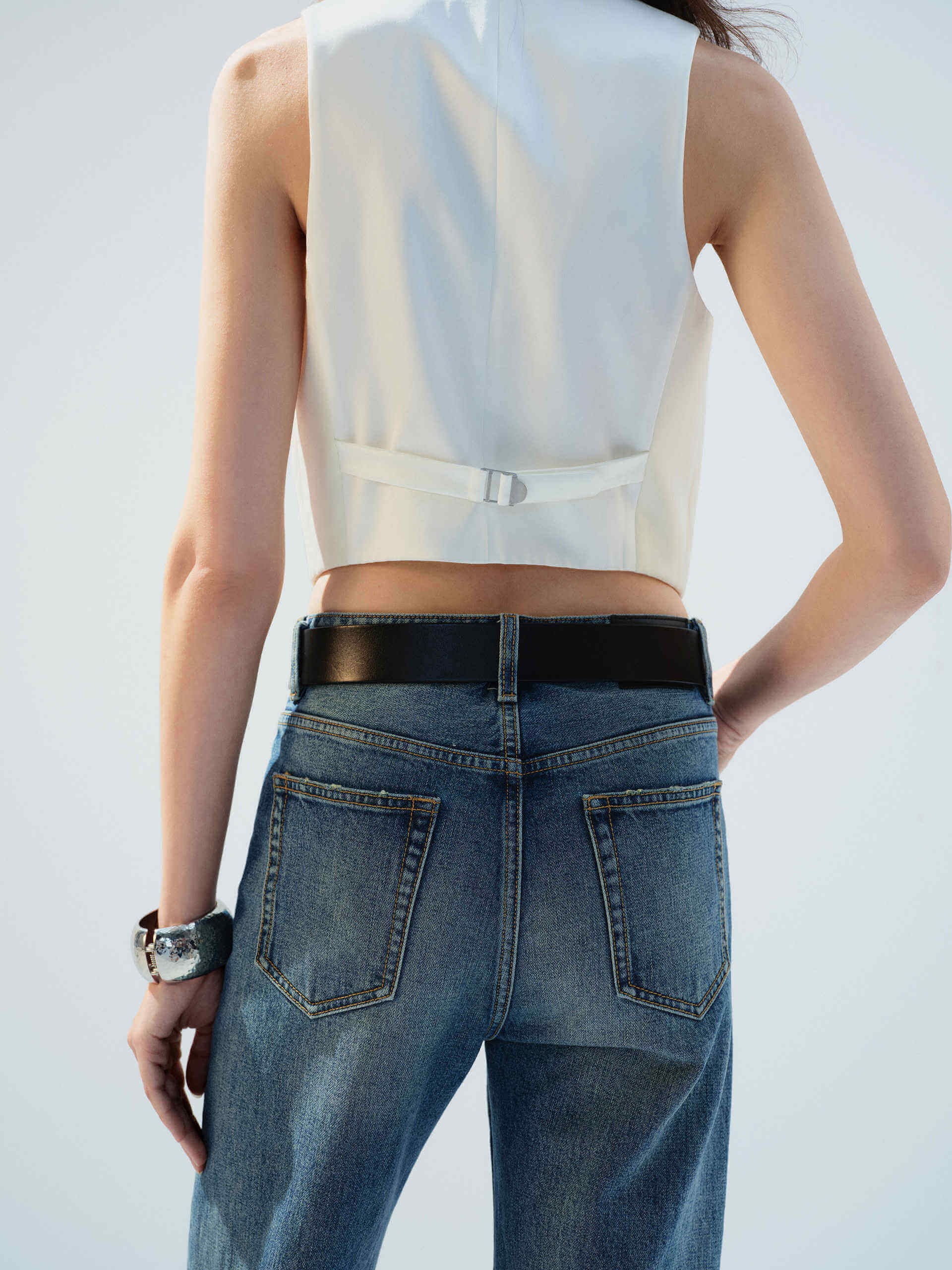 Paneled Belted Waistcoat - Image 13