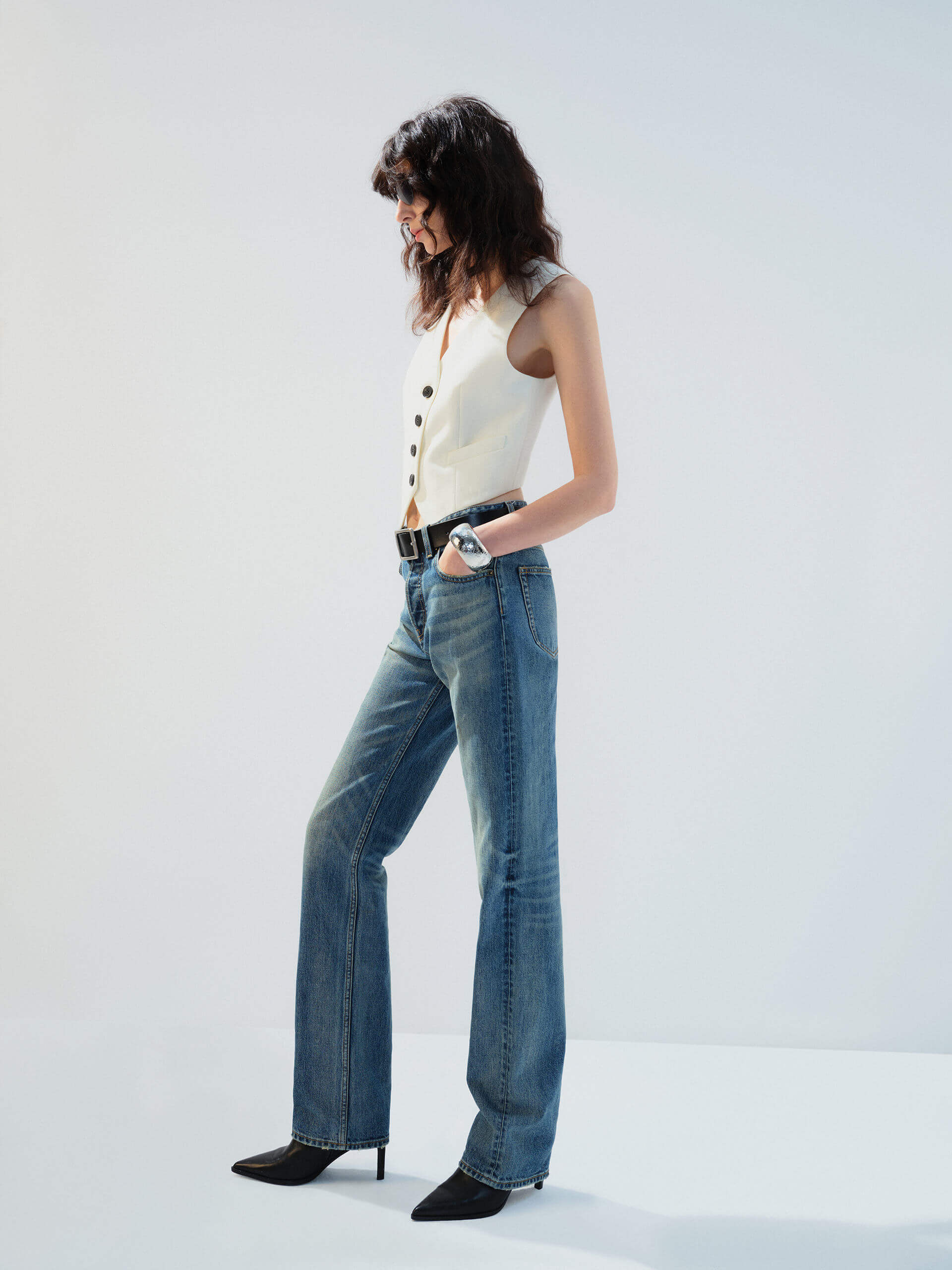 Paneled Belted Waistcoat - Image 14