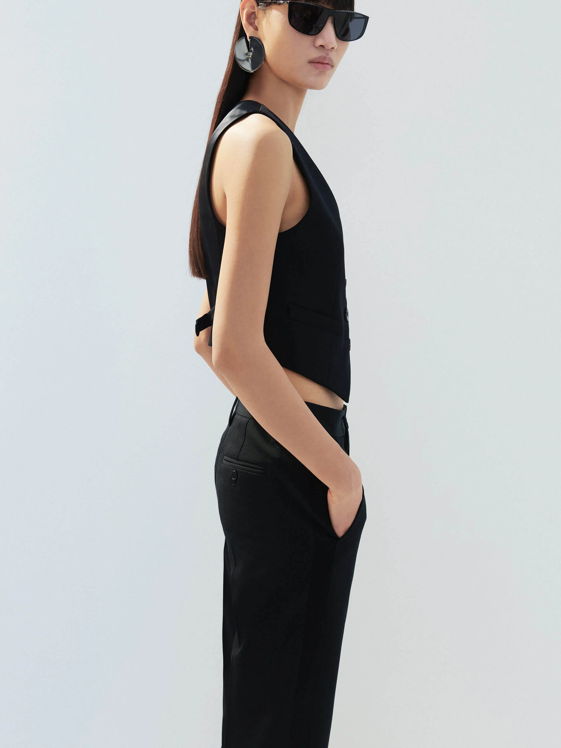 Paneled Belted Waistcoat - Image 6