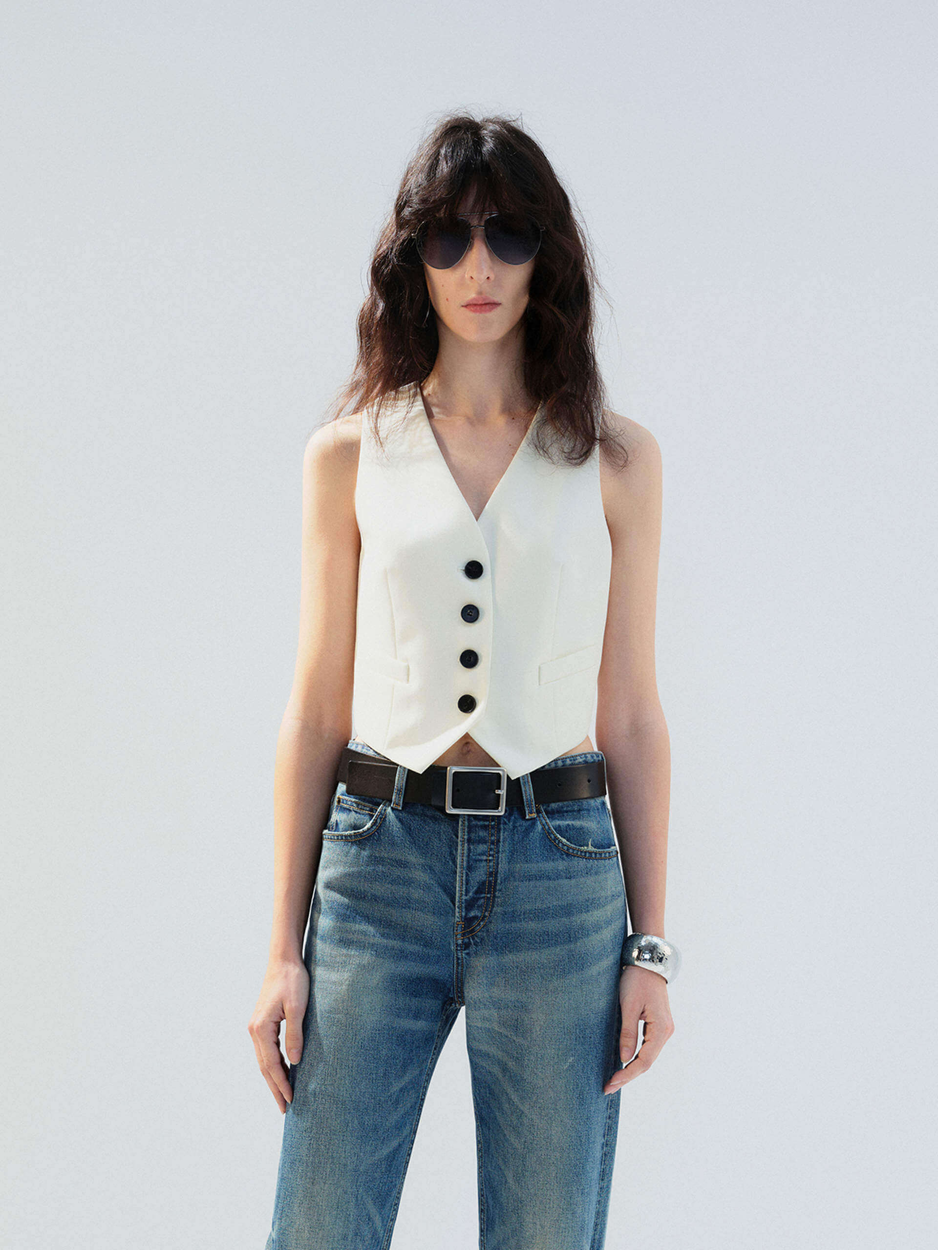 Paneled Belted Waistcoat - Image 9