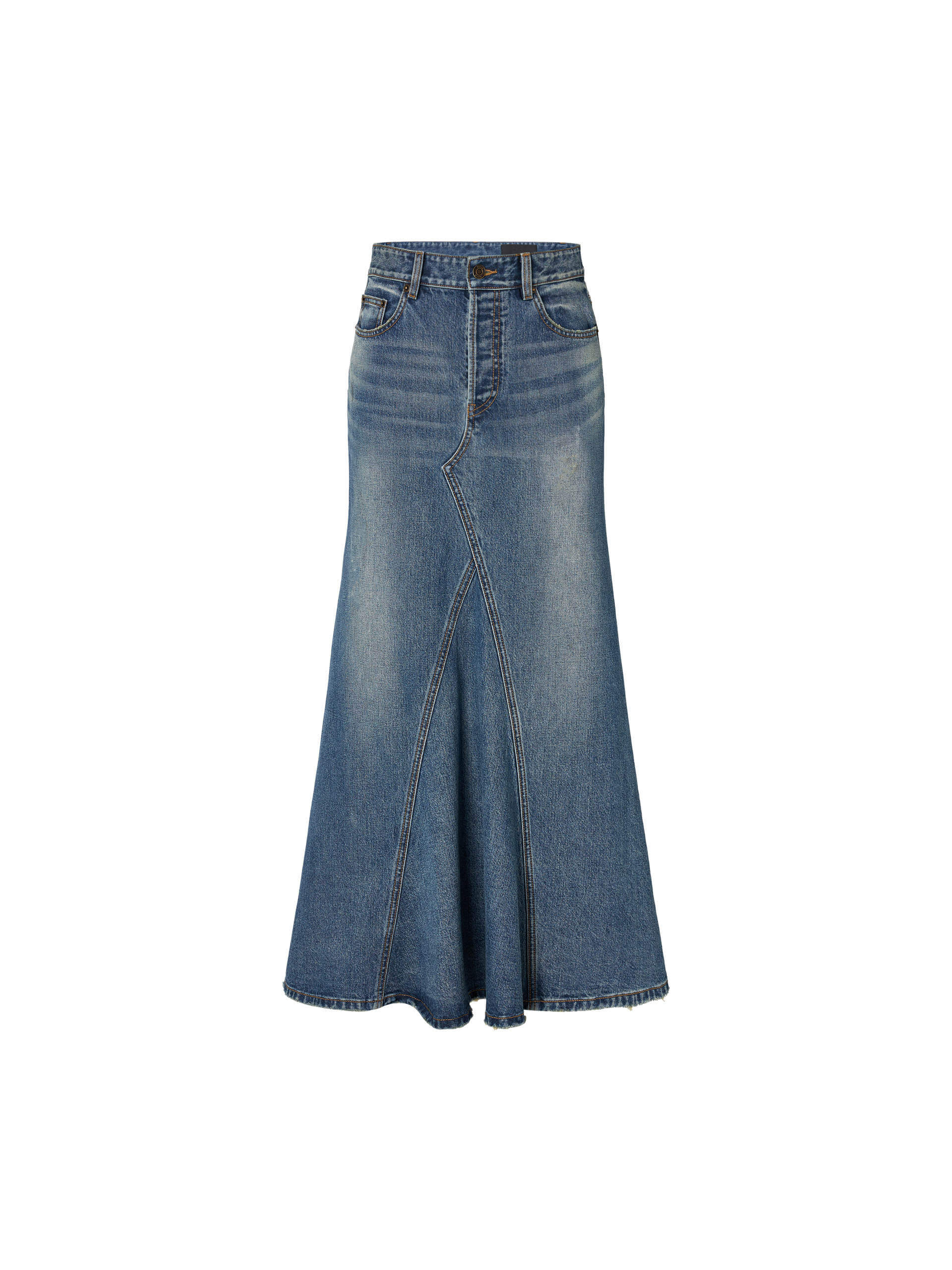 Paneled Denim Maxi Skirt - Image 5