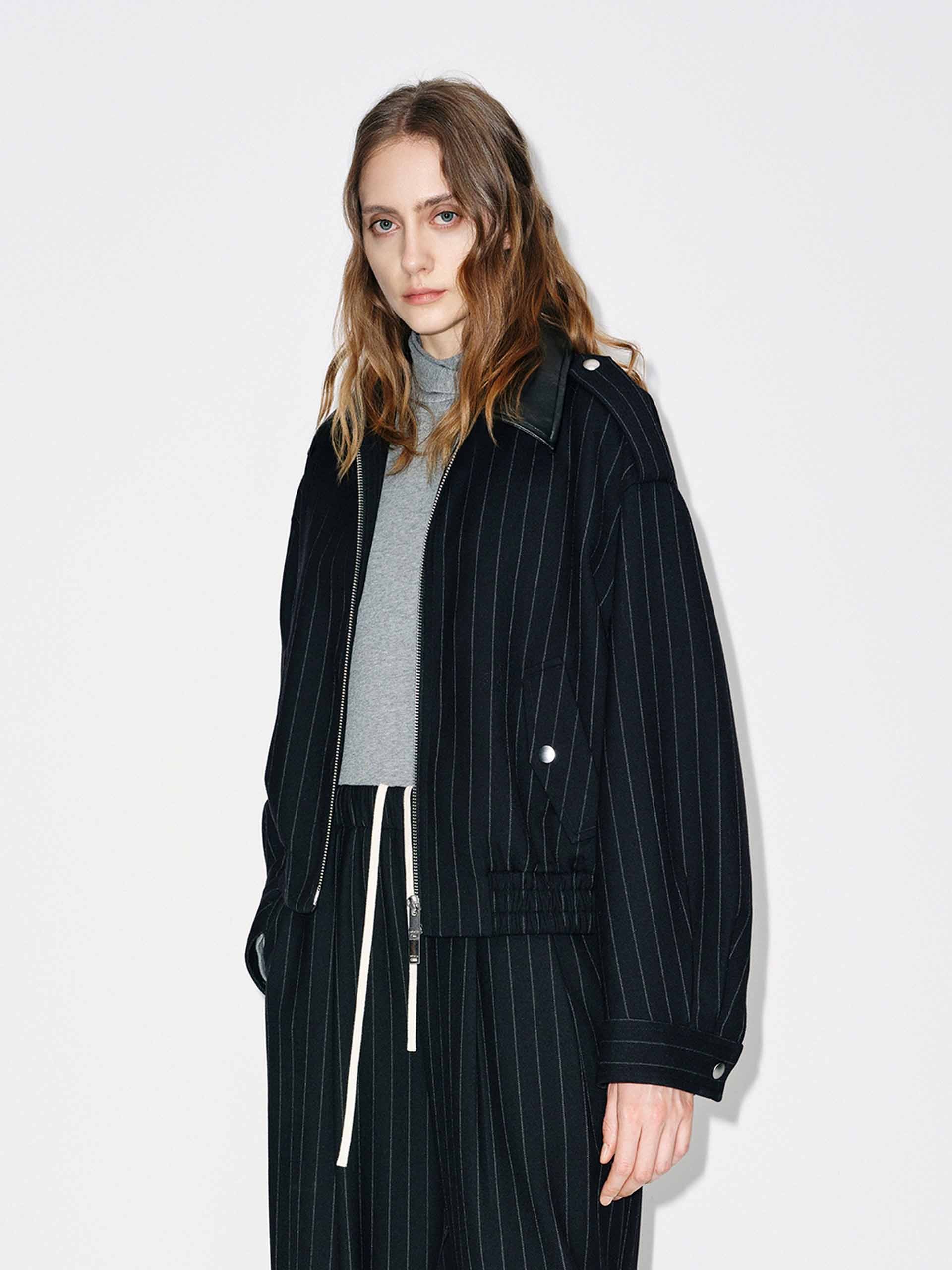 Pinstripe Wool Coat - Image 3