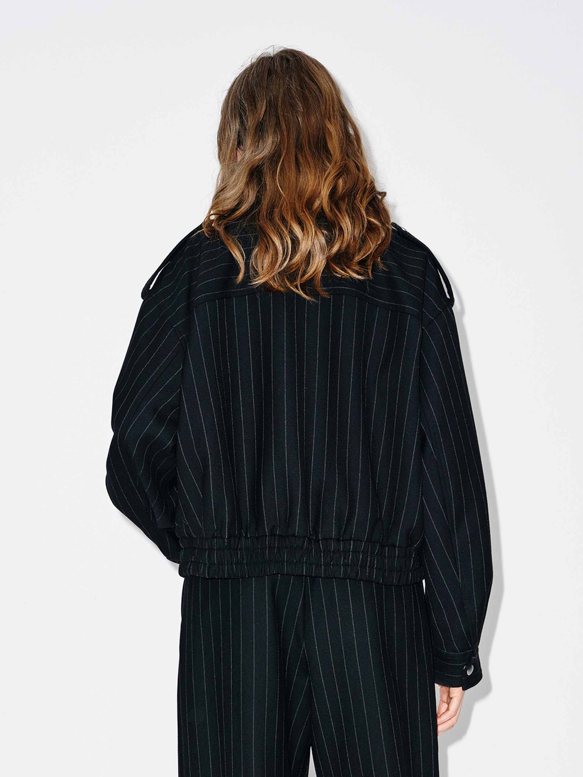Pinstripe Wool Coat - Image 6