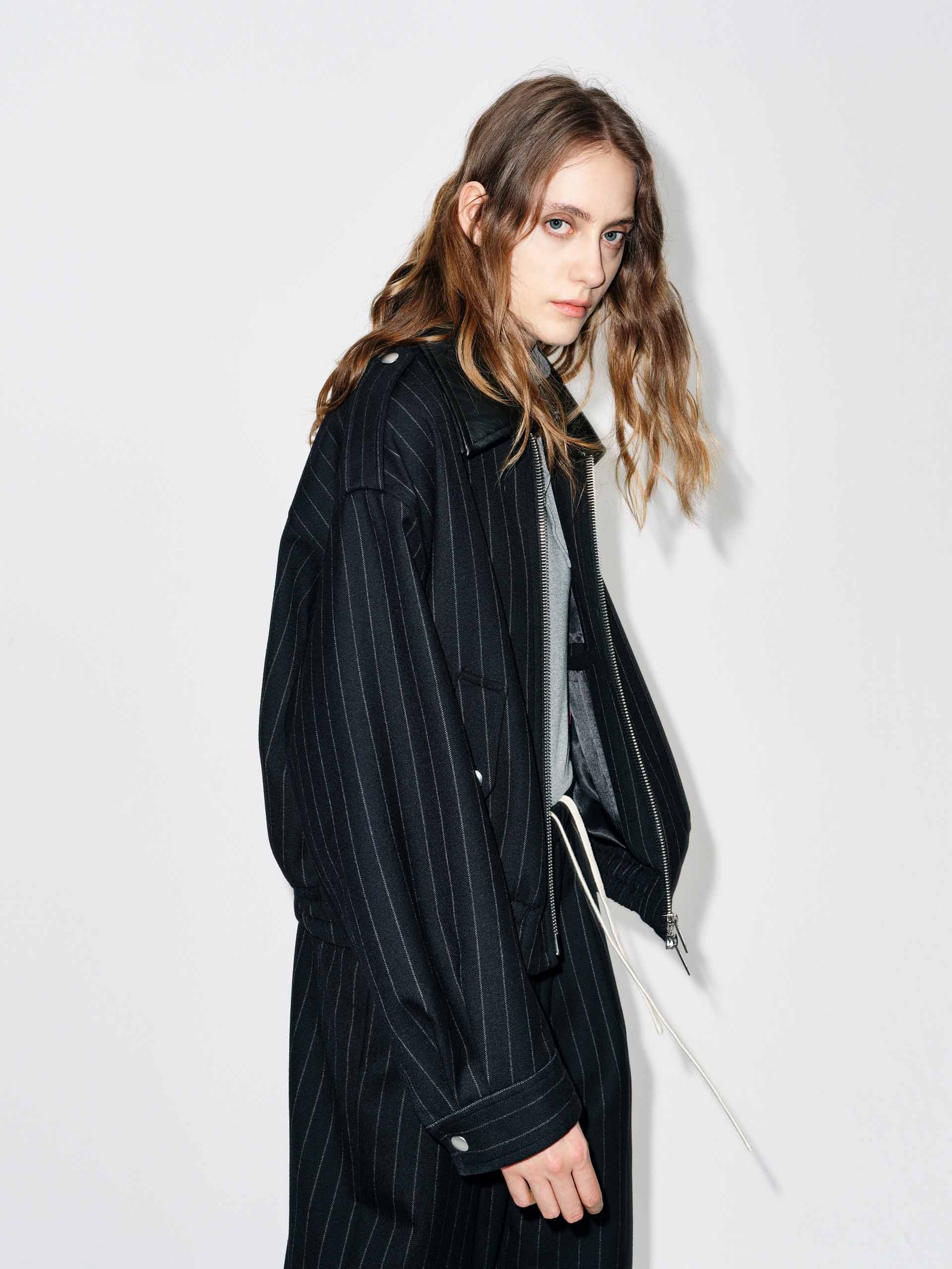 Pinstripe Wool Coat - Image 7