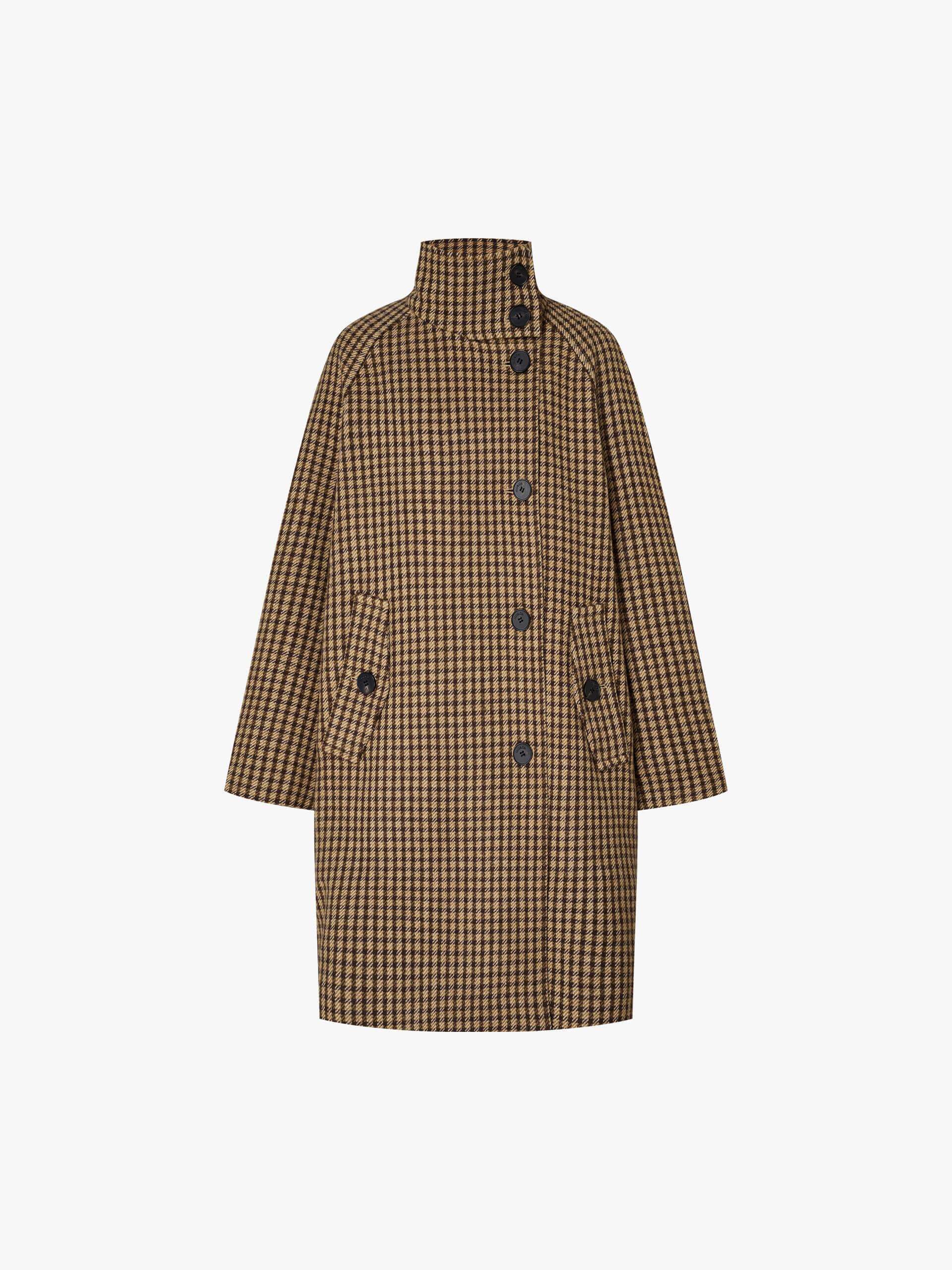 Plaid Button Wool Coat - Image 5