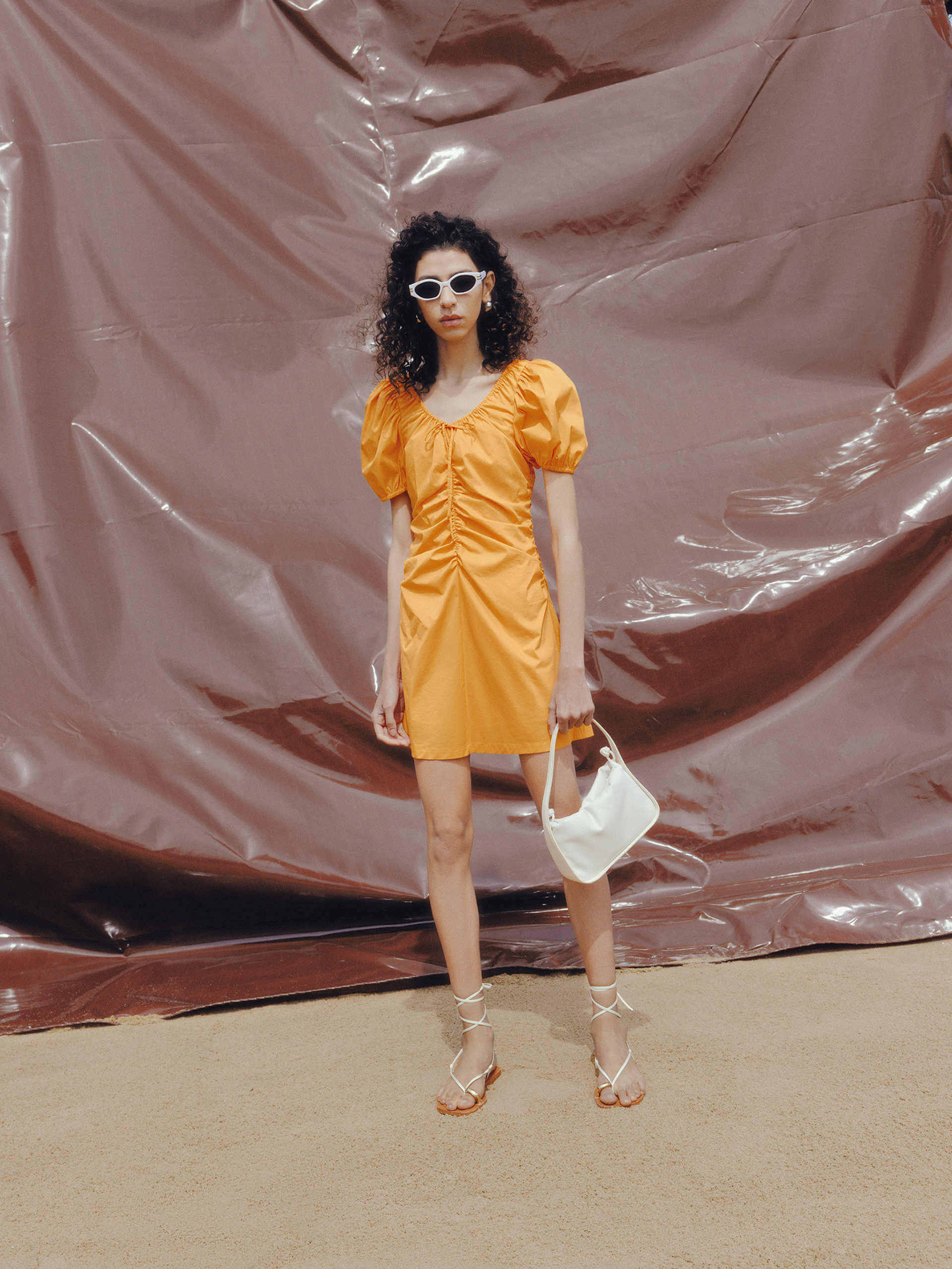 Pleated Detail Waist Dress - Image 10