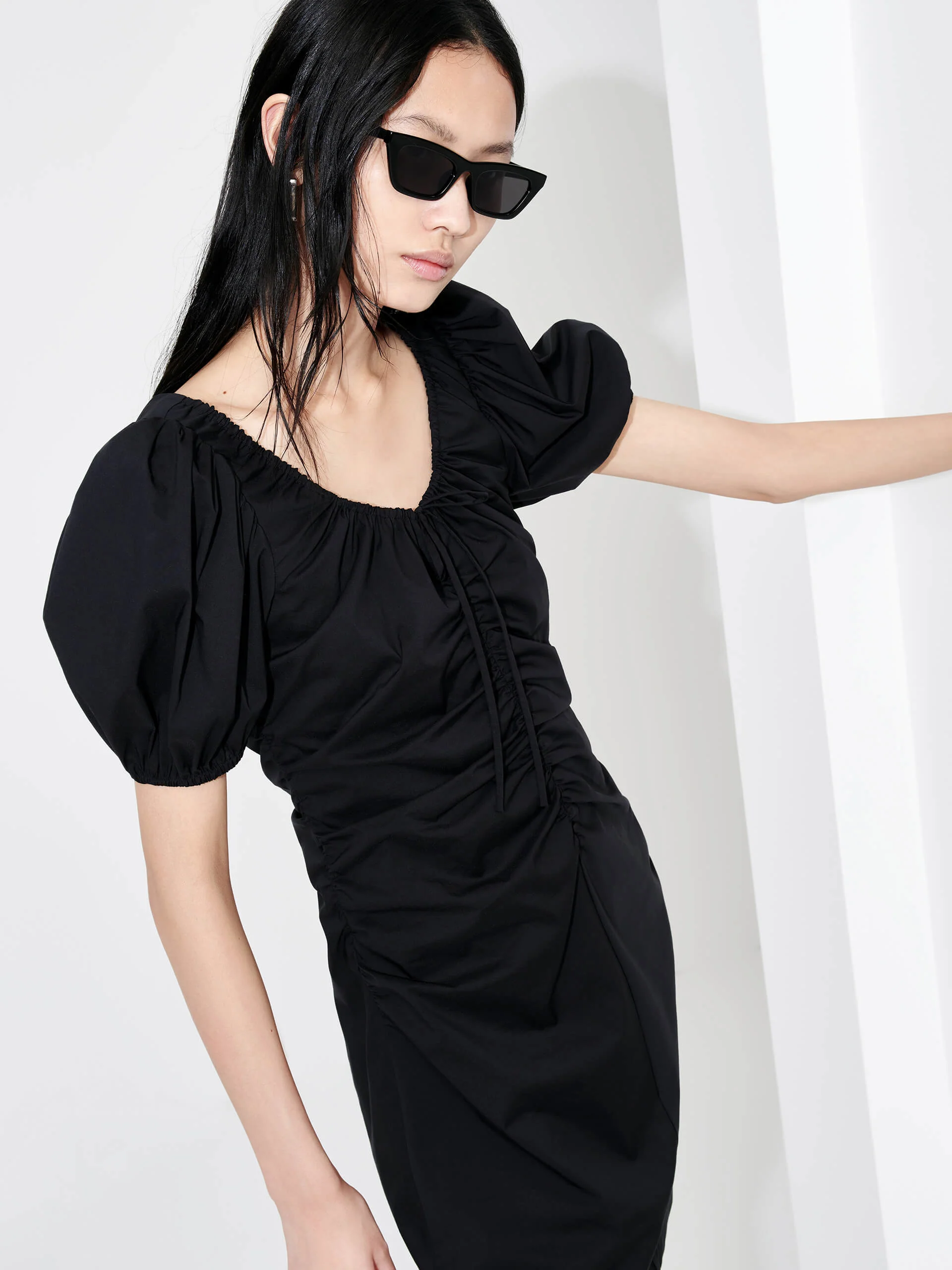 Pleated Detail Waist Dress - Image 19