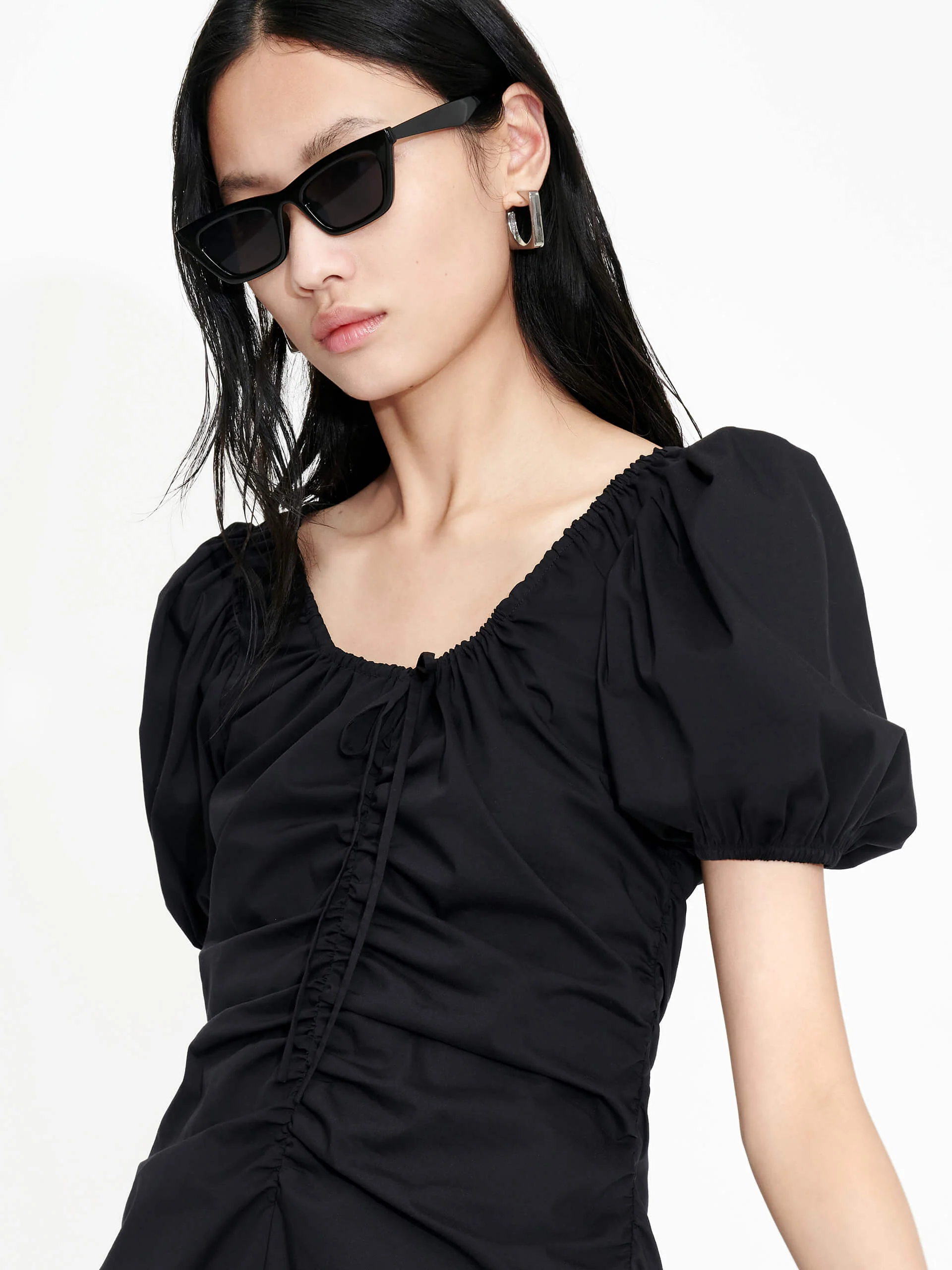 Pleated Detail Waist Dress - Image 20