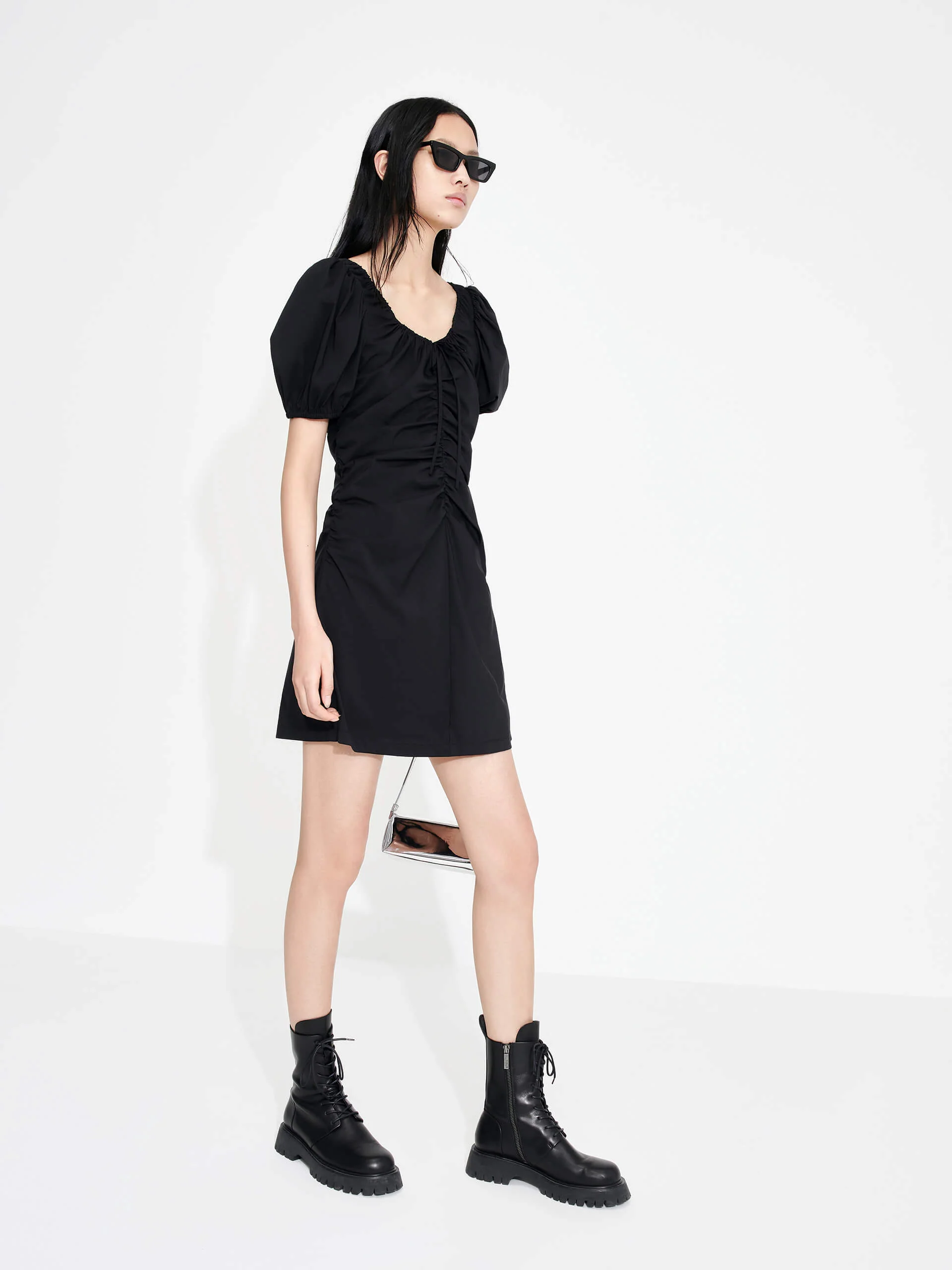 Pleated Detail Waist Dress - Image 23