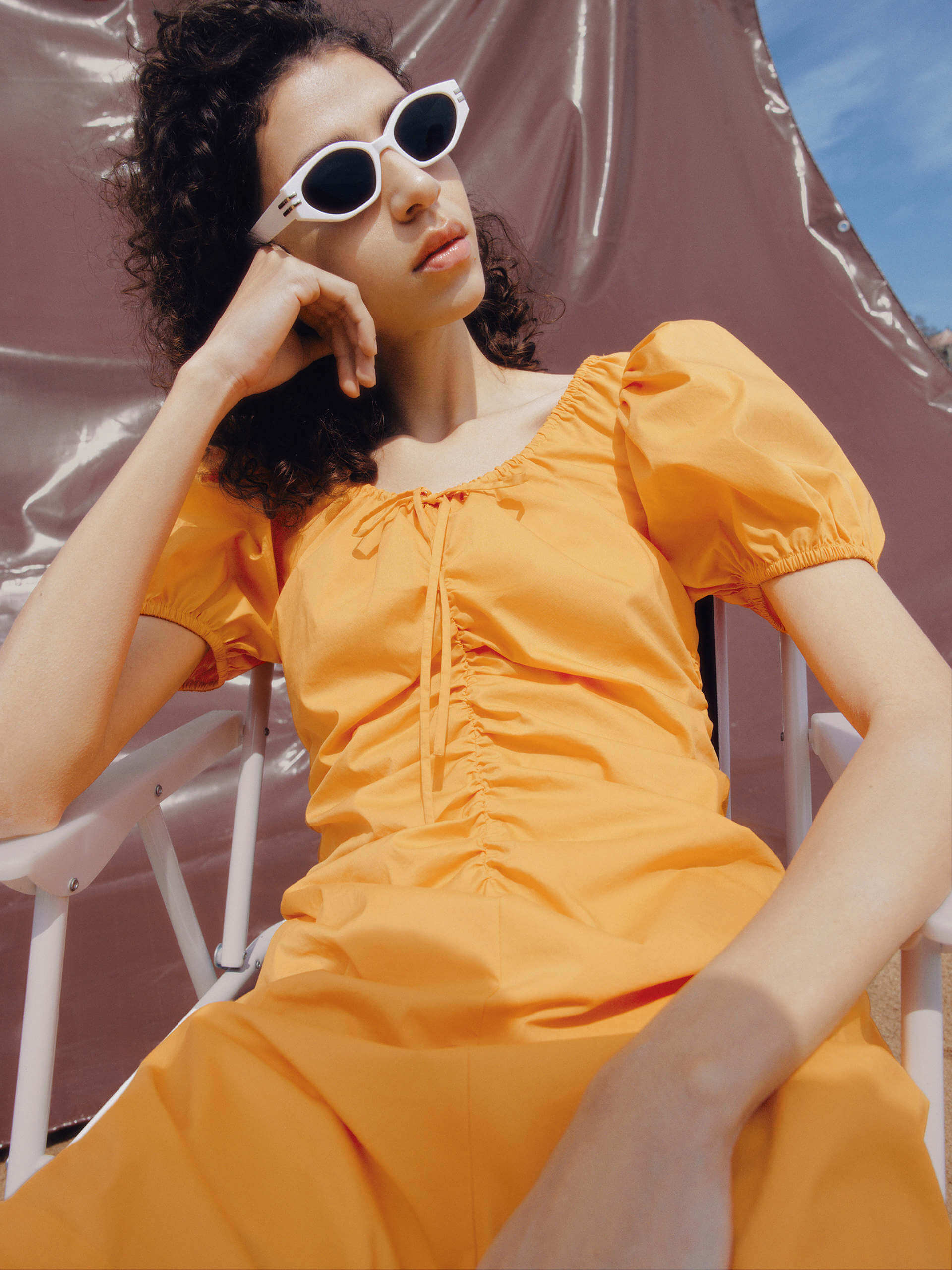 Pleated Detail Waist Dress - Image 9