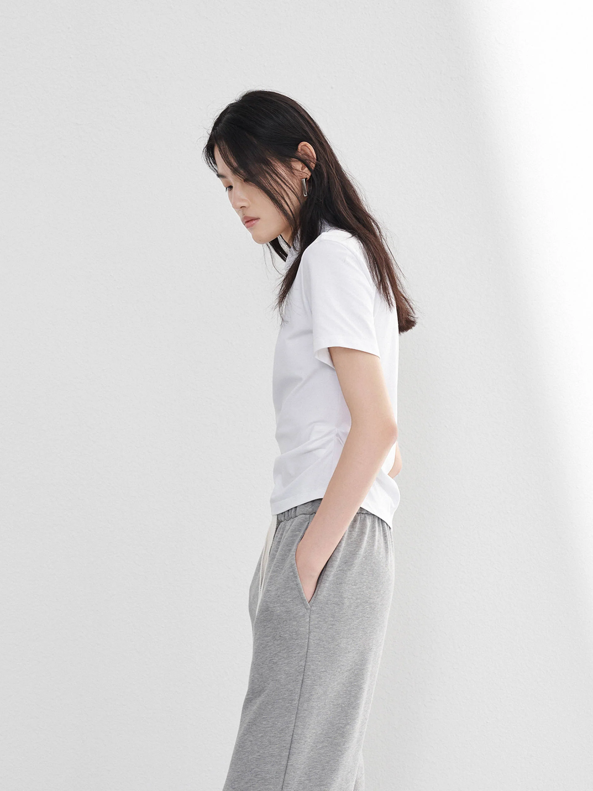 Pleated Slanted Placket Top - Image 4