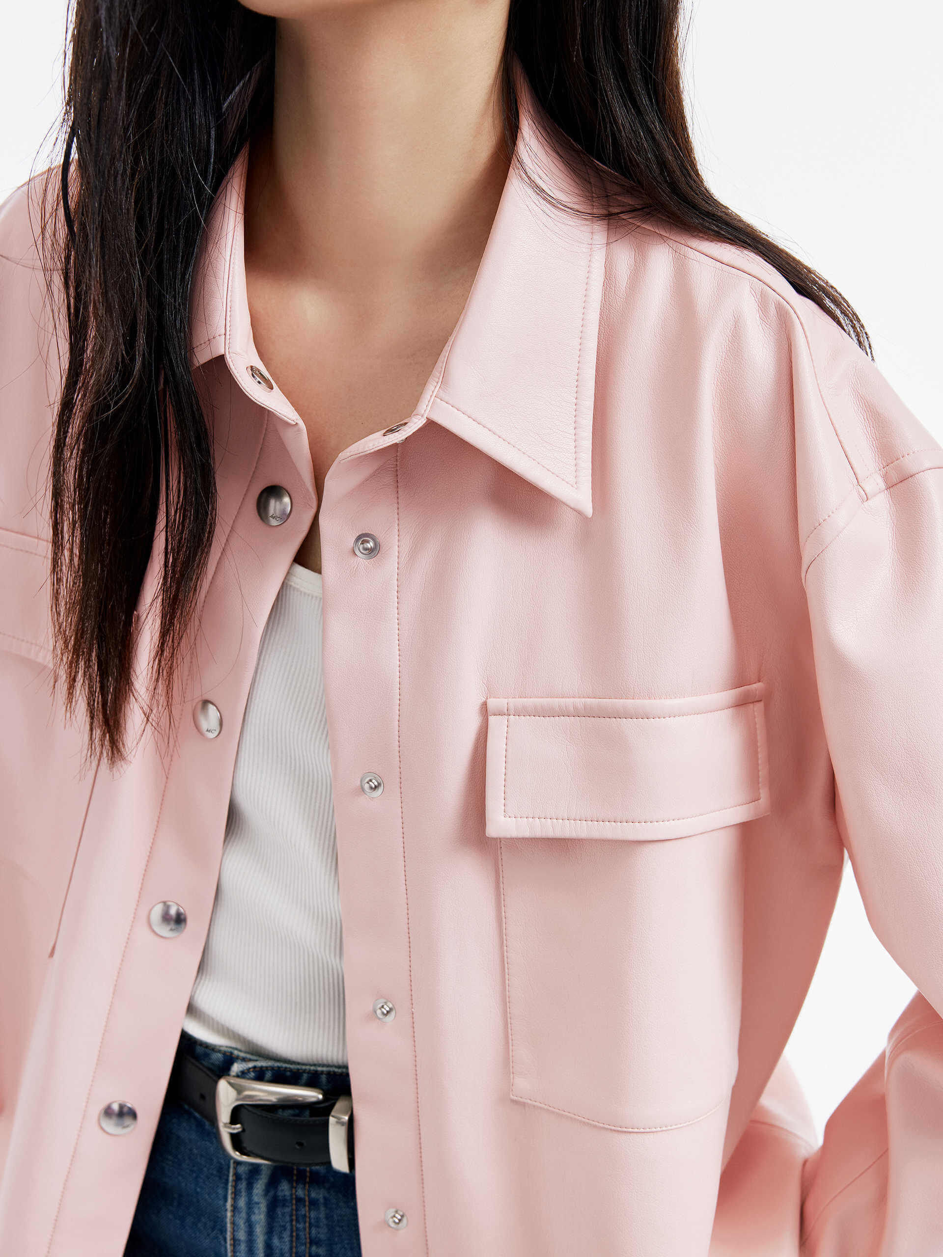 Protein Leather Pocket Jacket - Image 3