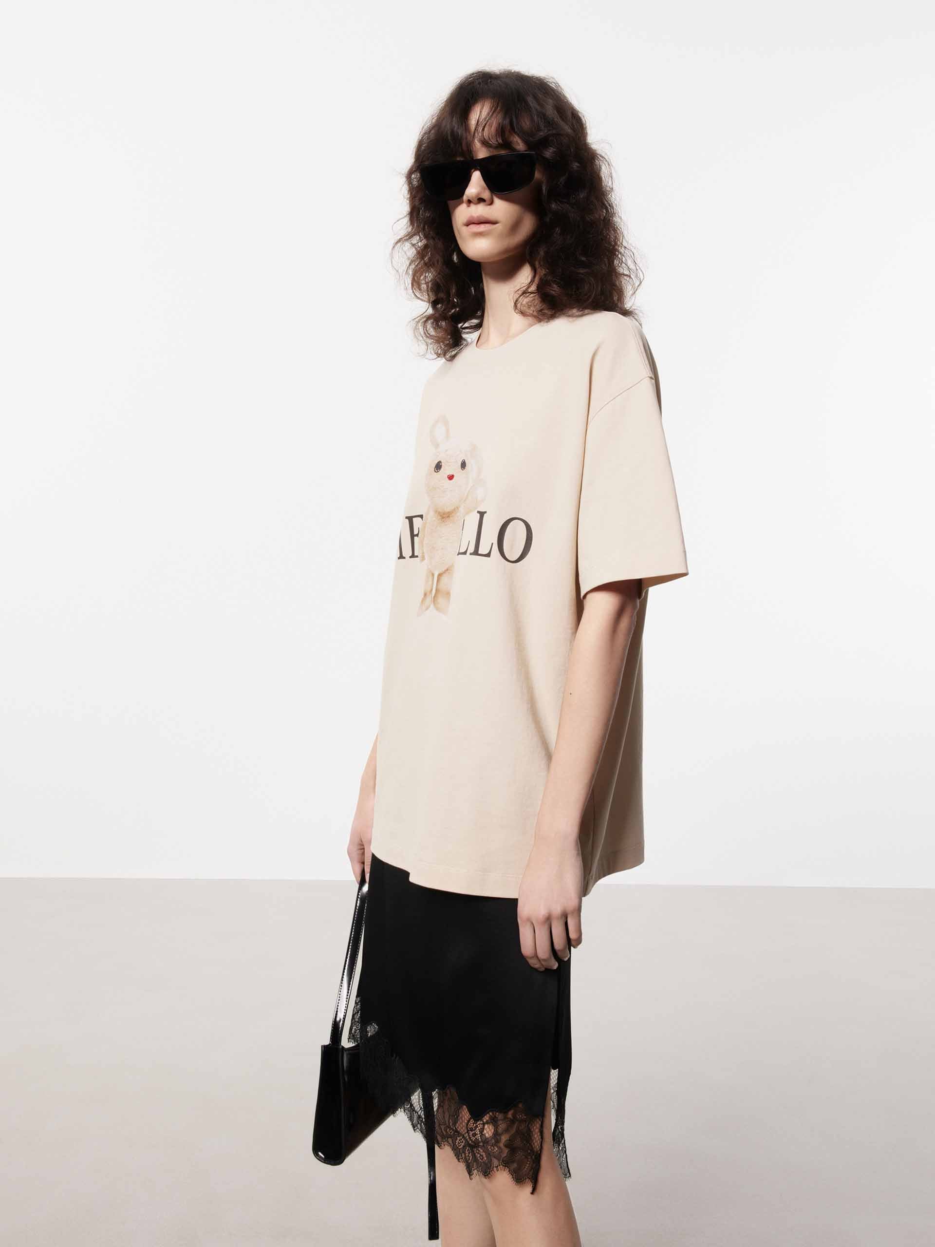 Rabbit Pattern Cotton T-shirt - Image 15