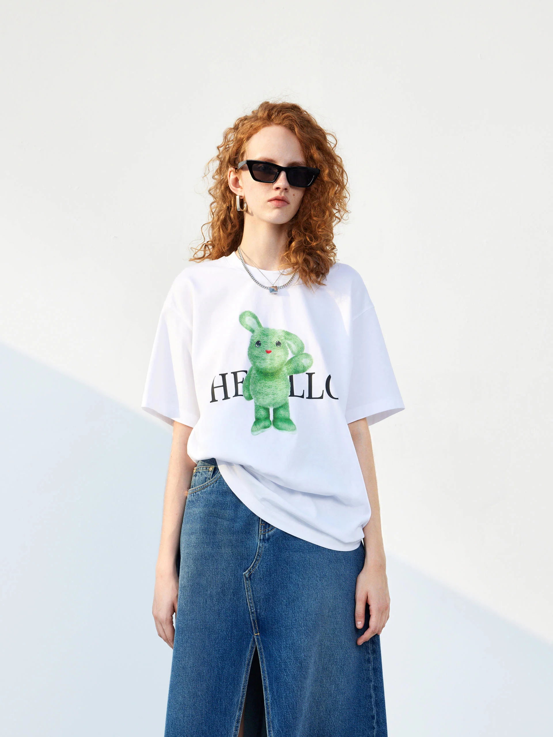 Rabbit Pattern Cotton T-shirt - Image 16