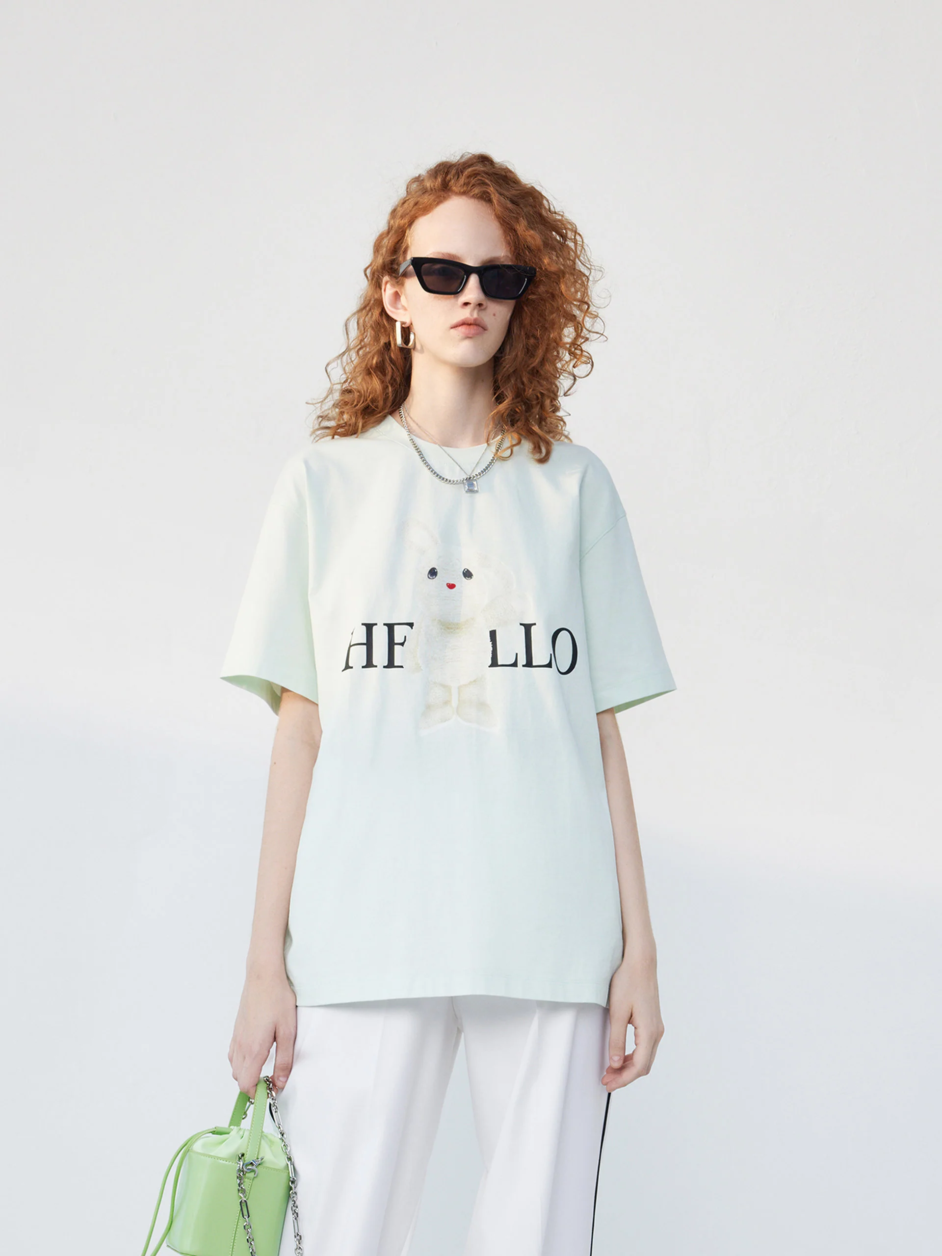 Rabbit Pattern Cotton T-shirt - Image 24