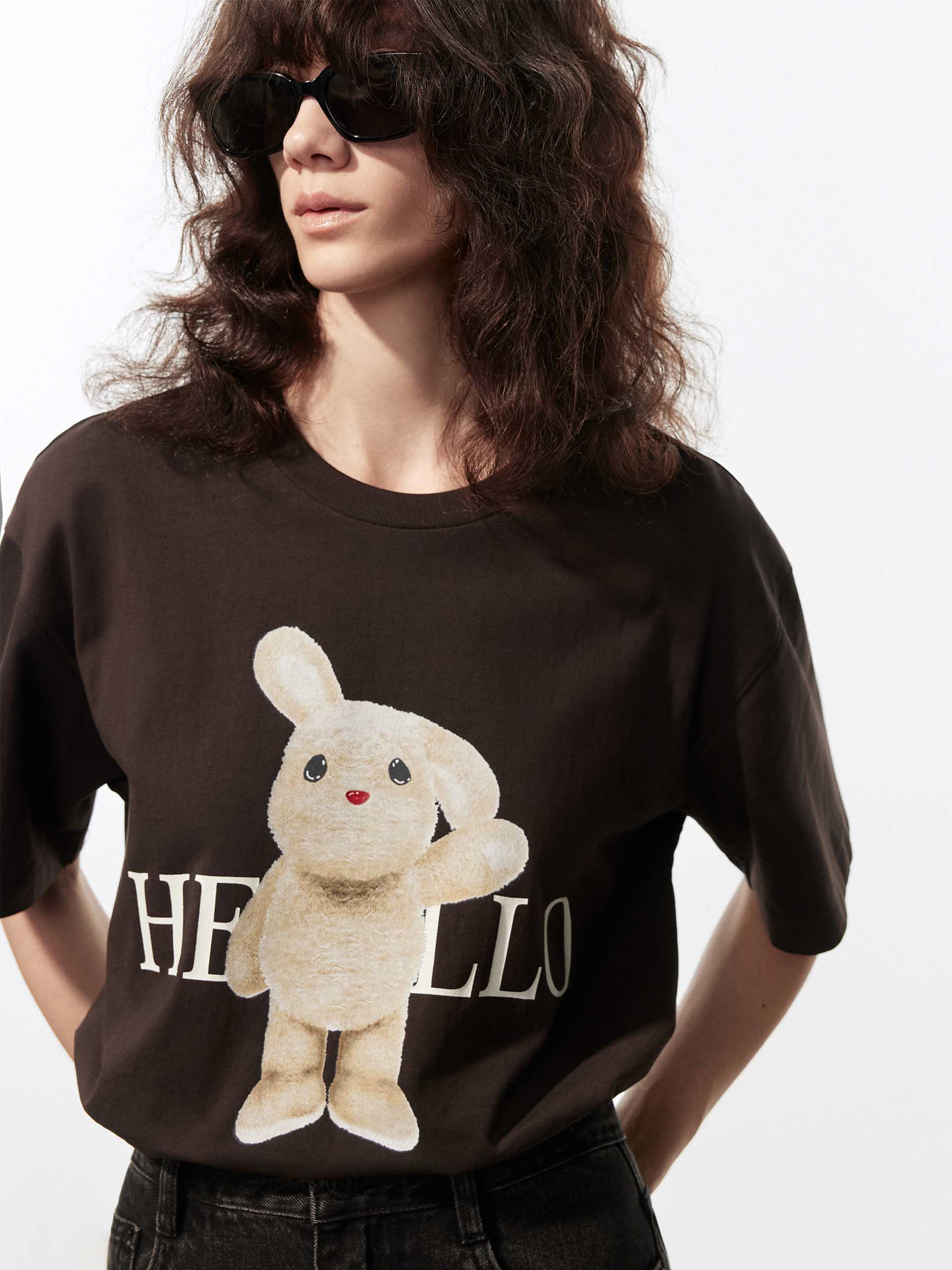 Rabbit Pattern Cotton T-shirt - Image 5