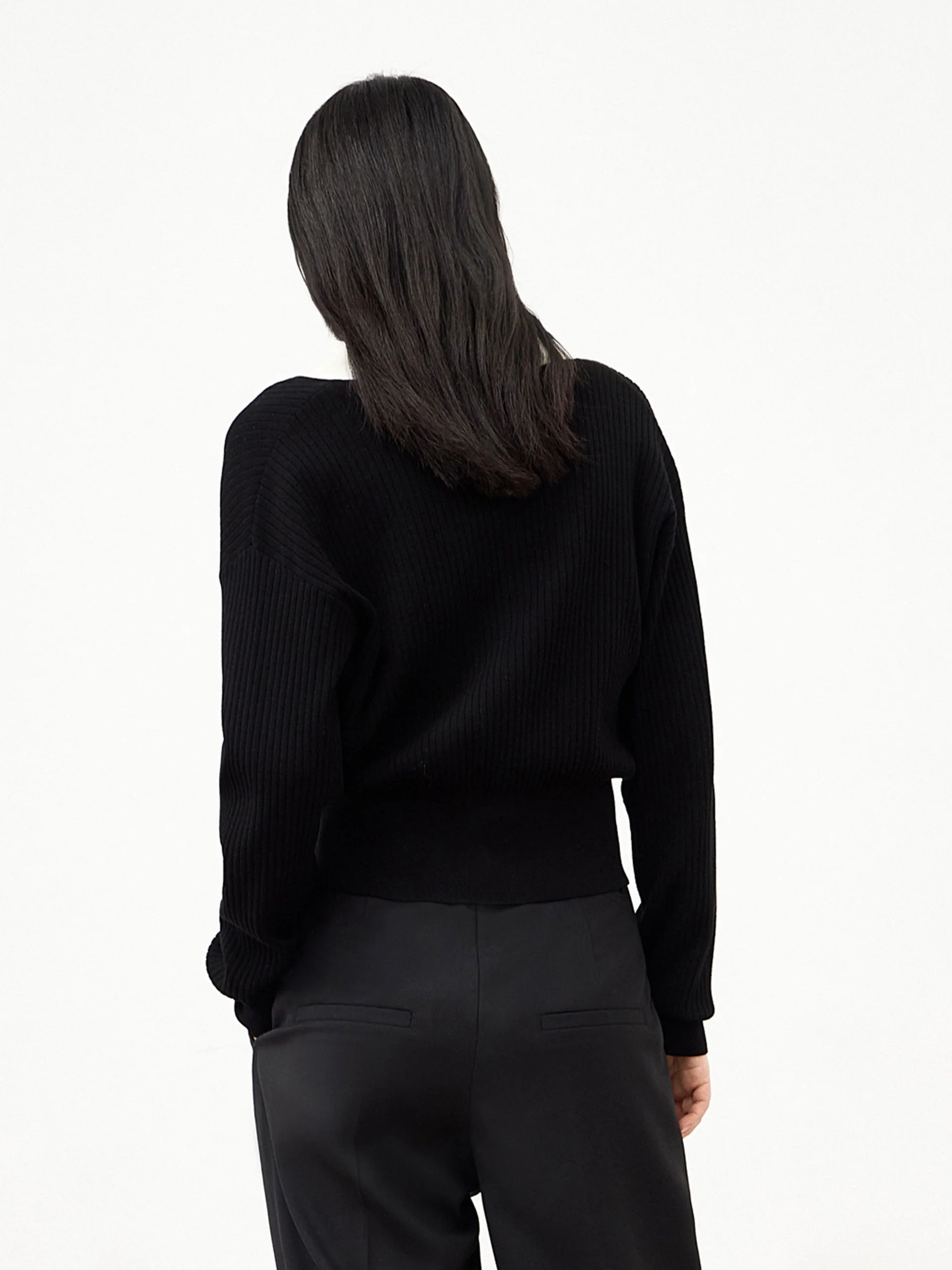 Ribbed Knit Contrasting Cardigan - Image 4