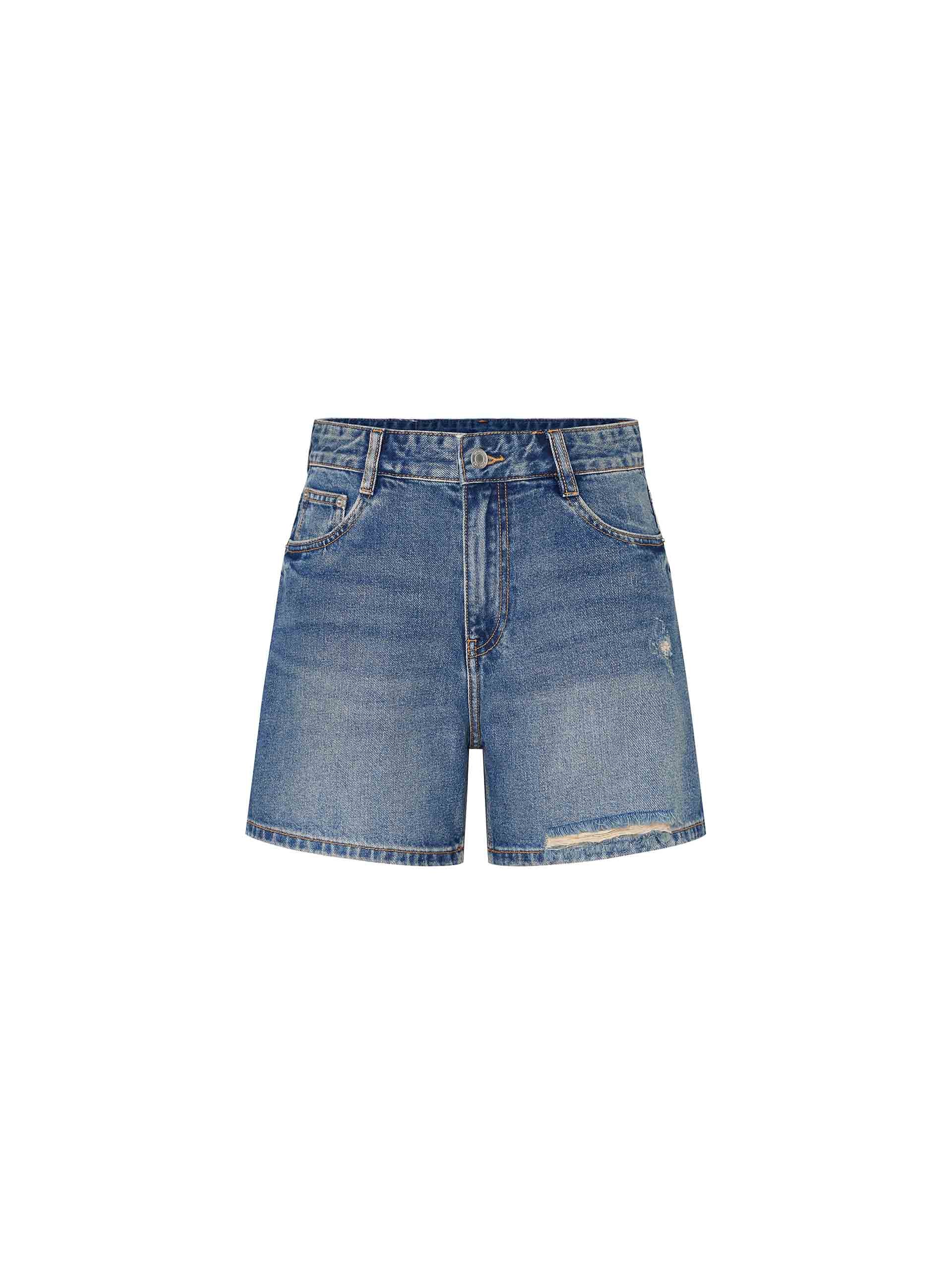 Ripped Details Denim Shorts - Image 8