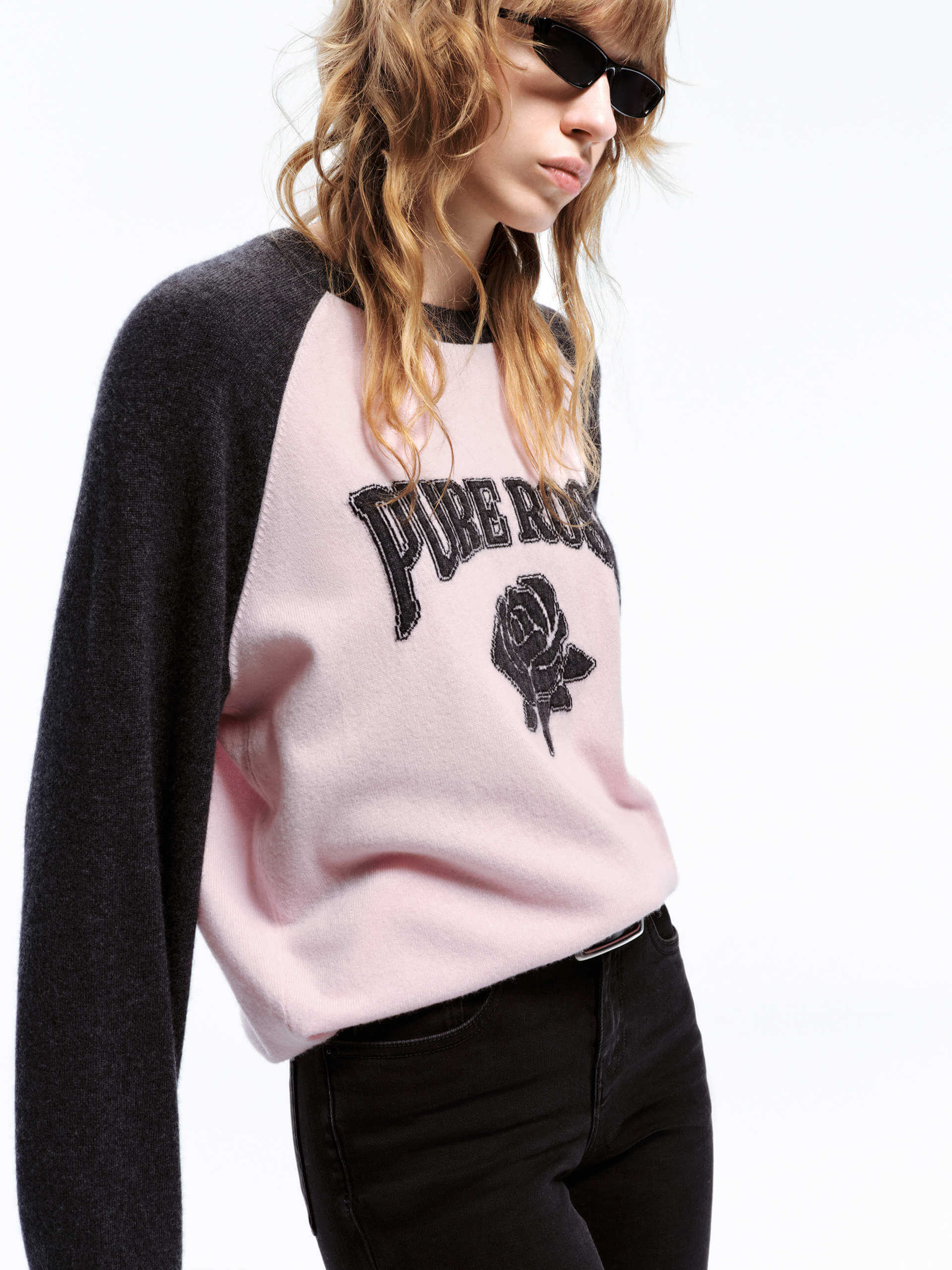 Rose Pattern Wool Sweater - Image 10