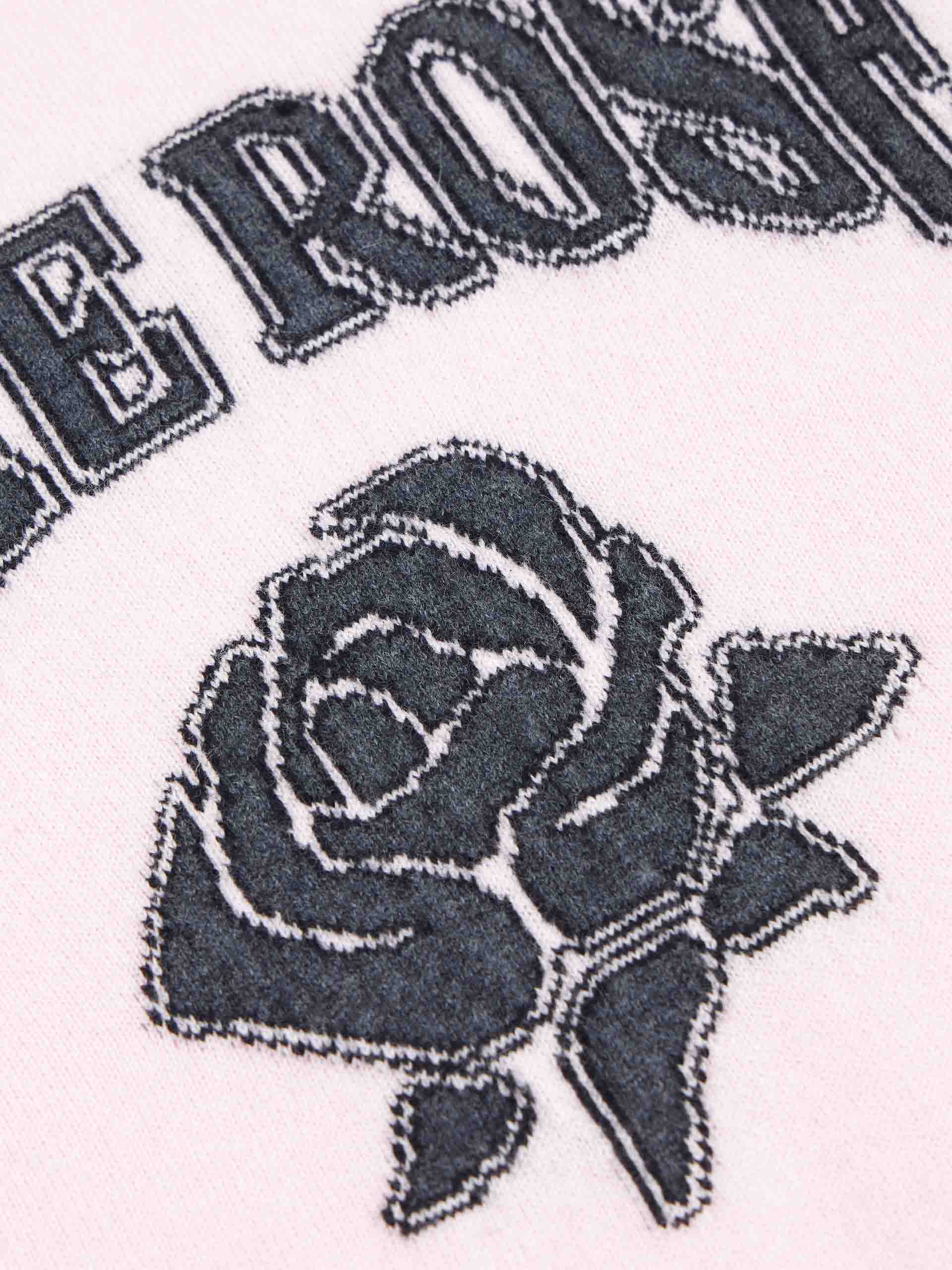 Rose Pattern Wool Sweater - Image 11