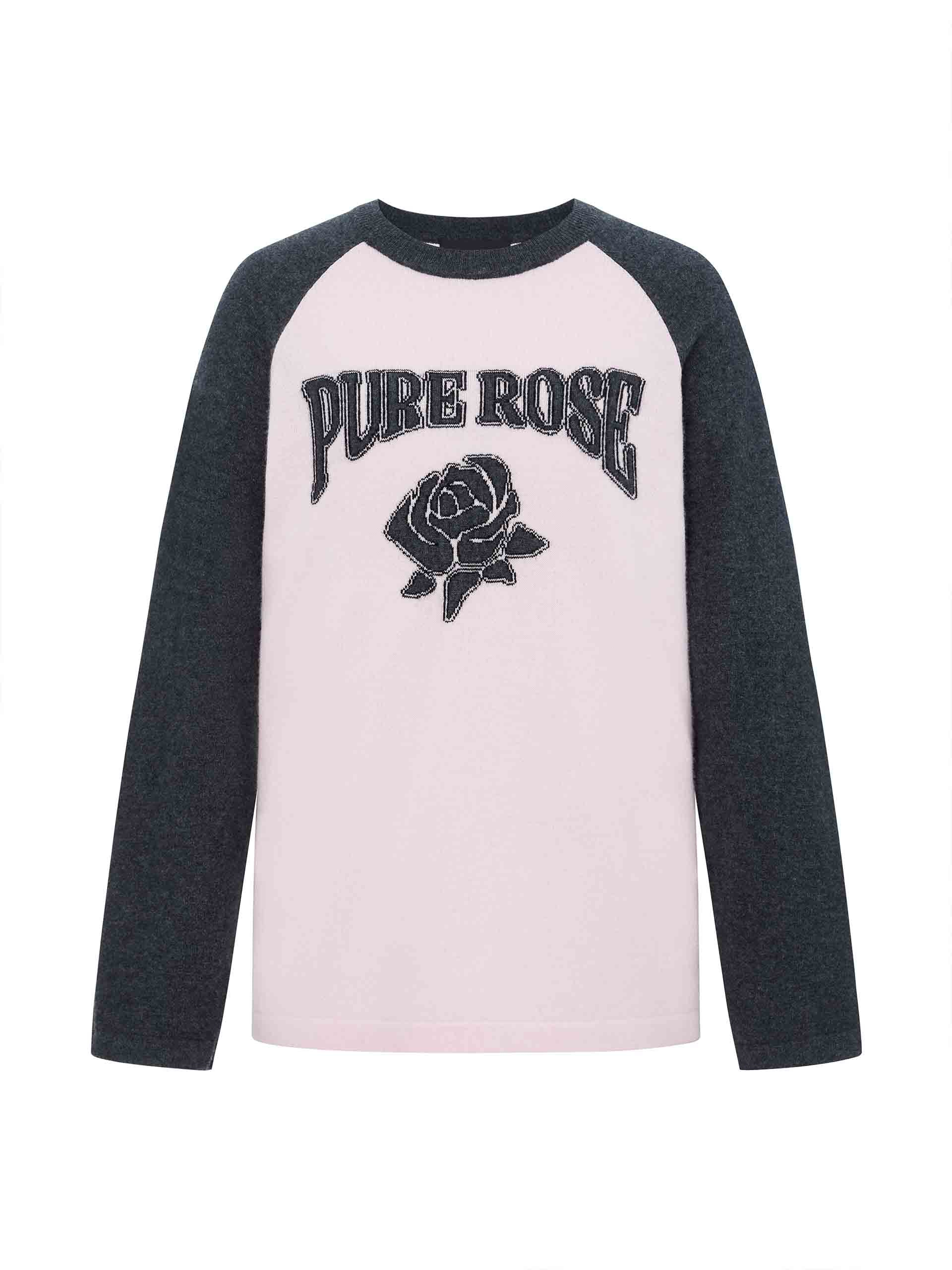 Rose Pattern Wool Sweater - Image 12