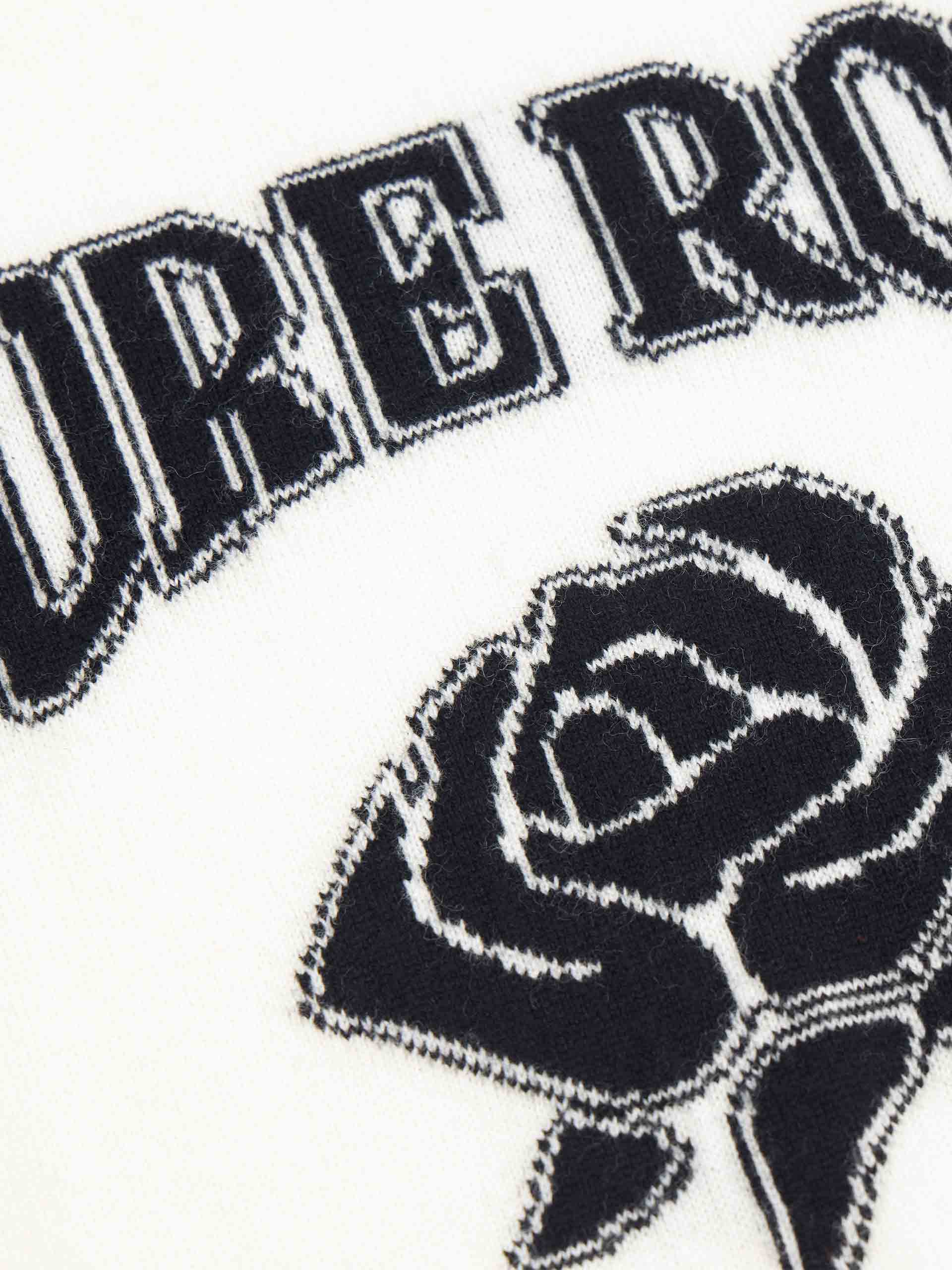 Rose Pattern Wool Sweater - Image 4