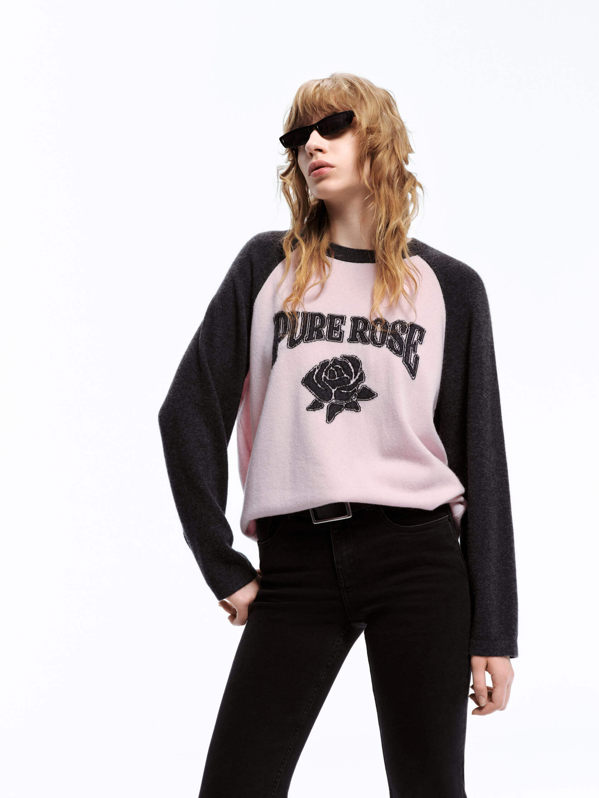 Rose Pattern Wool Sweater - Image 9