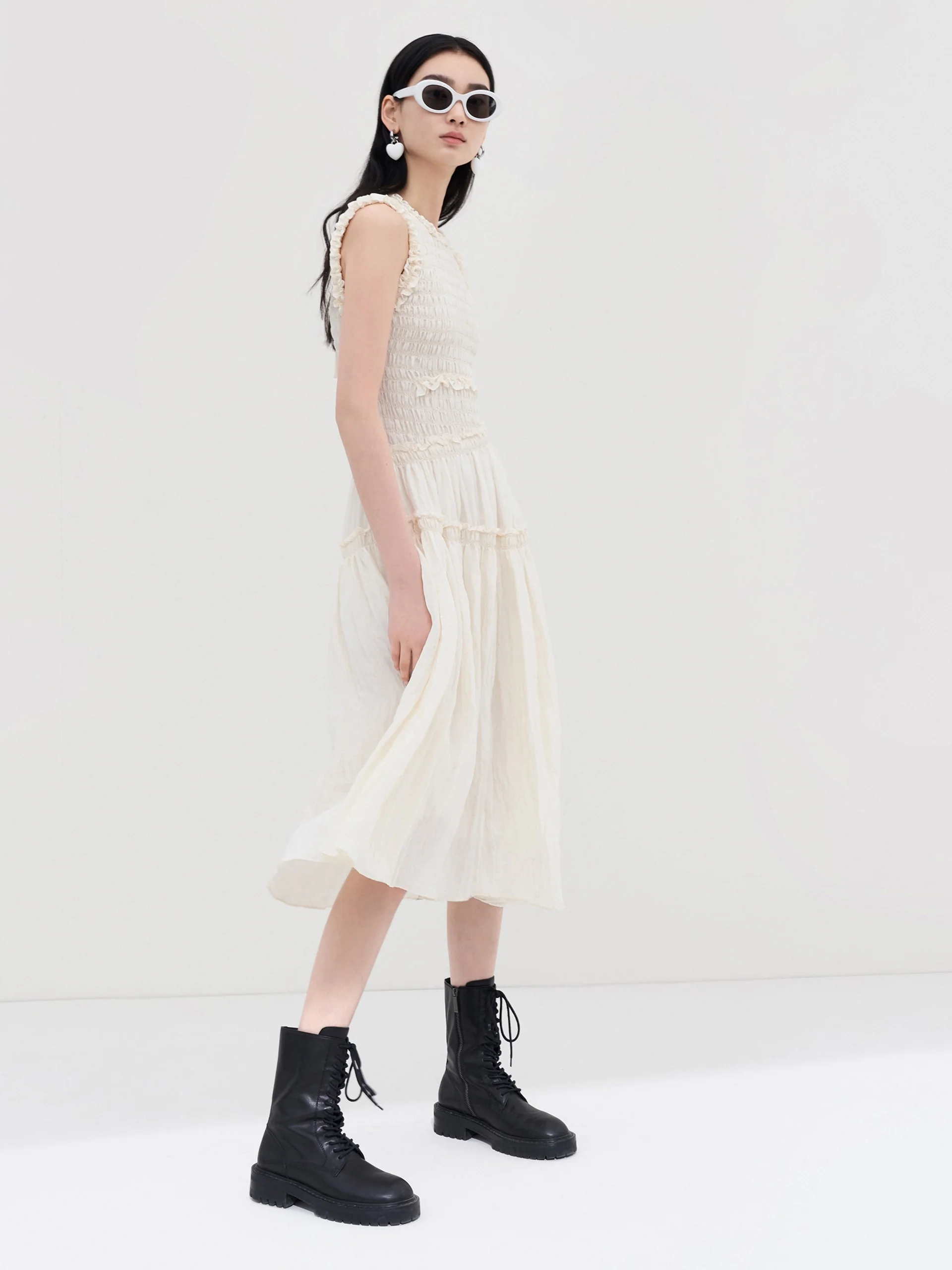 Ruched Sleeveless Midi Dress - Image 5