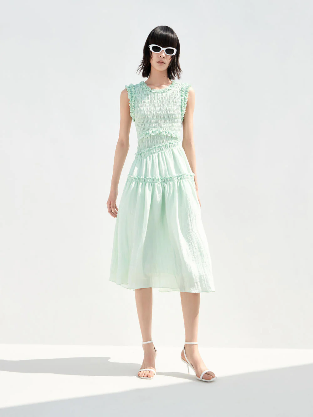 Ruched Sleeveless Midi Dress - Image 6