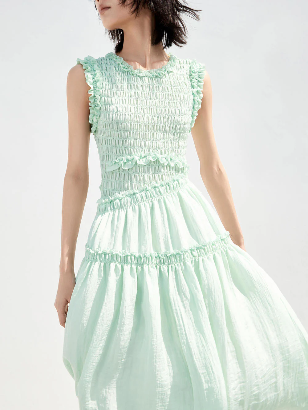 Ruched Sleeveless Midi Dress - Image 7