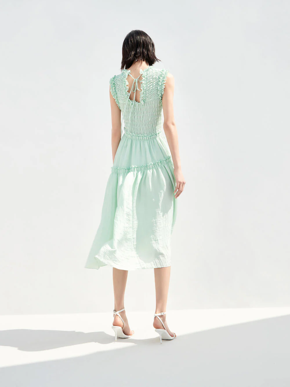 Ruched Sleeveless Midi Dress - Image 9