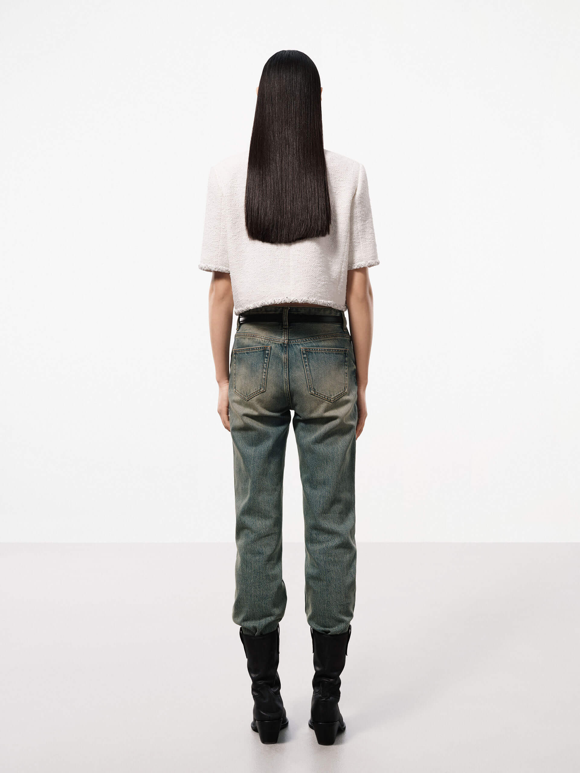 Sequins Trim Tweed Jacket - Image 3