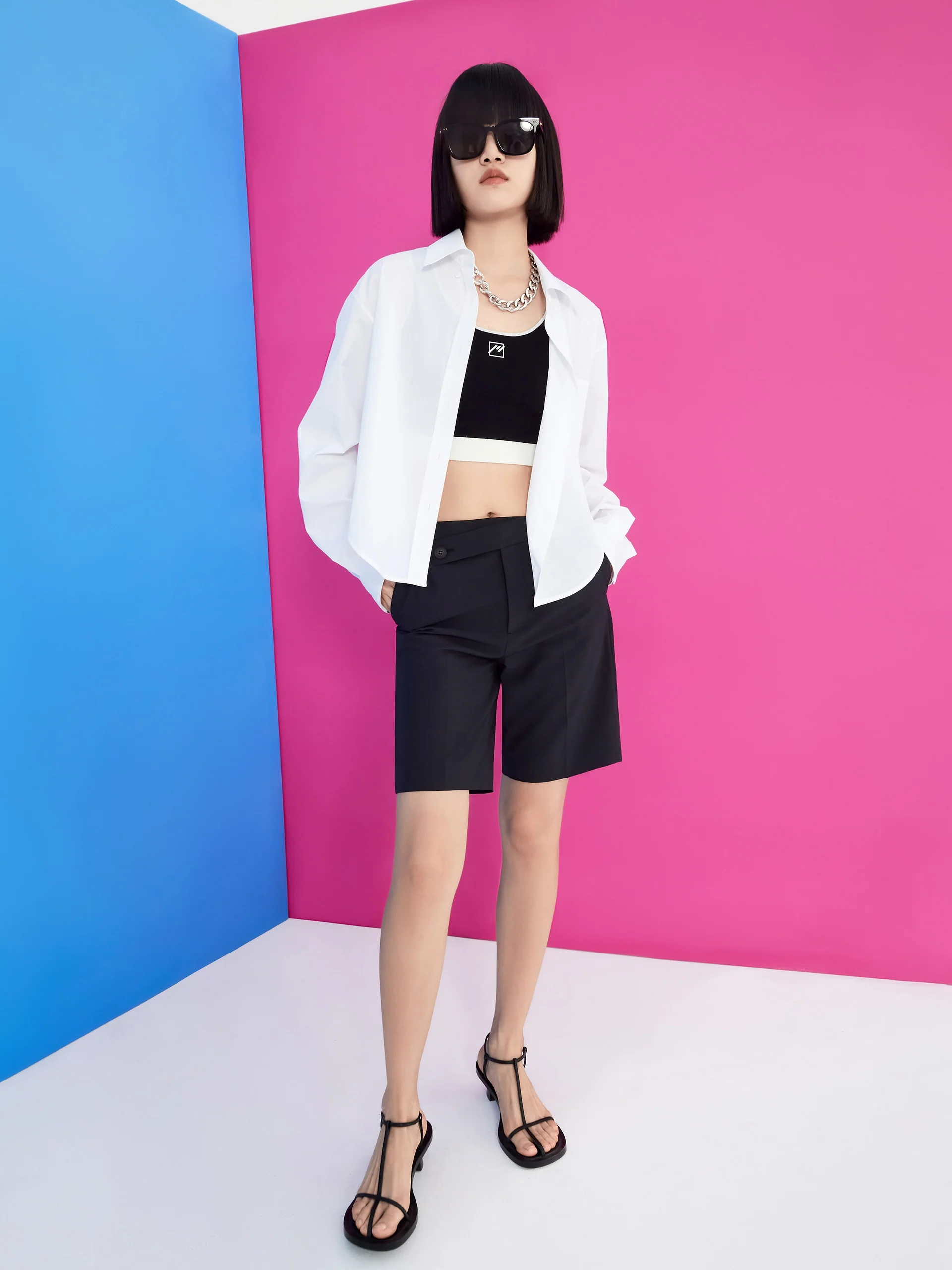 Side Button Midi Shorts - Image 3