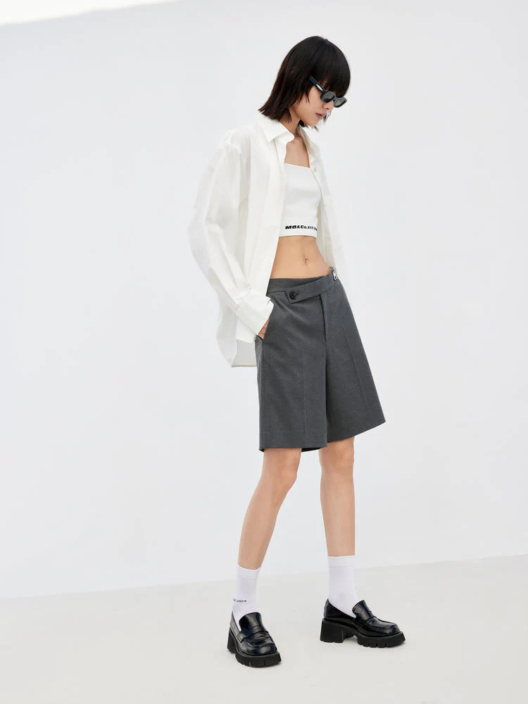 Side Button Midi Shorts - Image 7