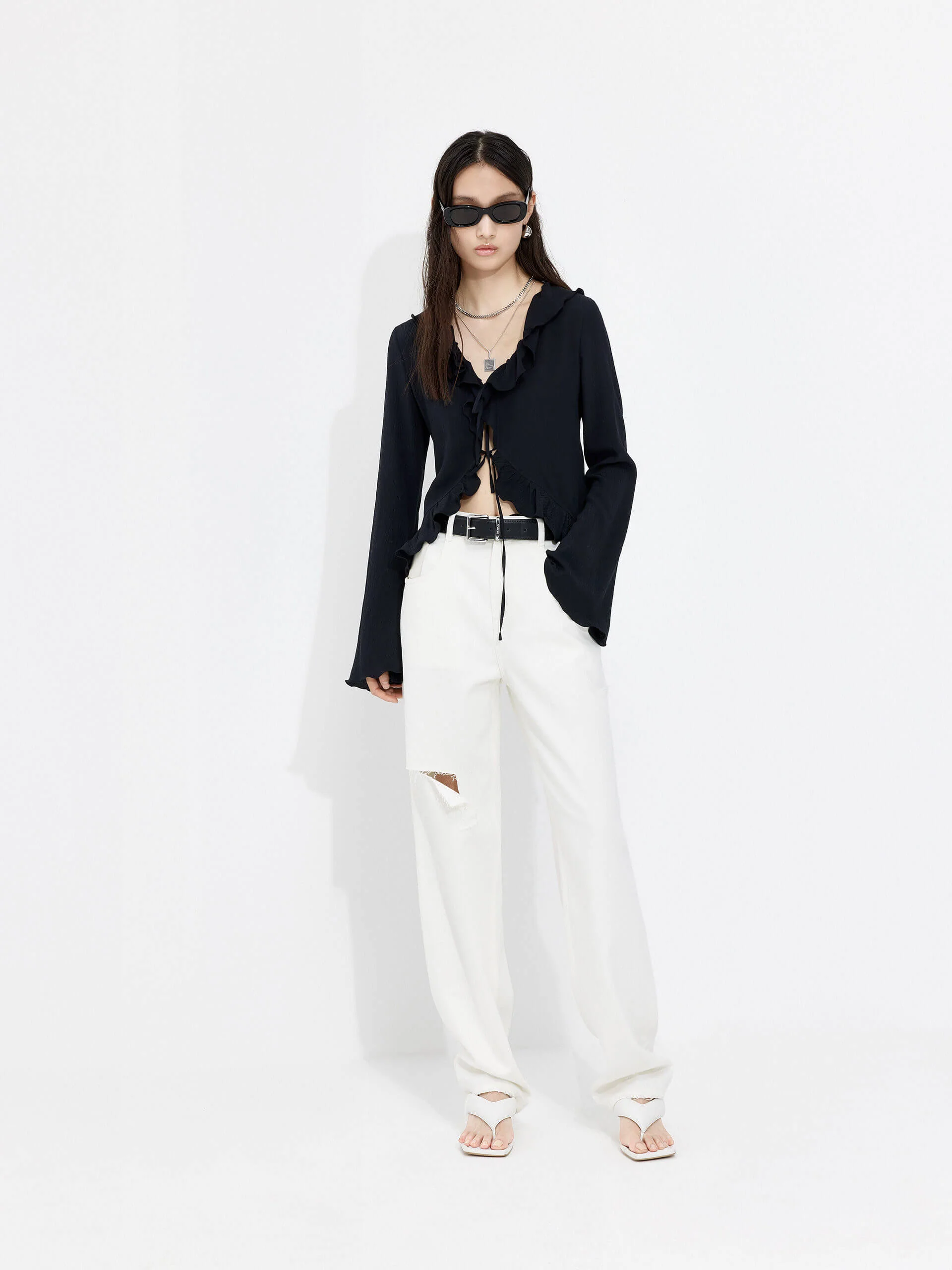 Silk Ruffled Trim Top - Image 7