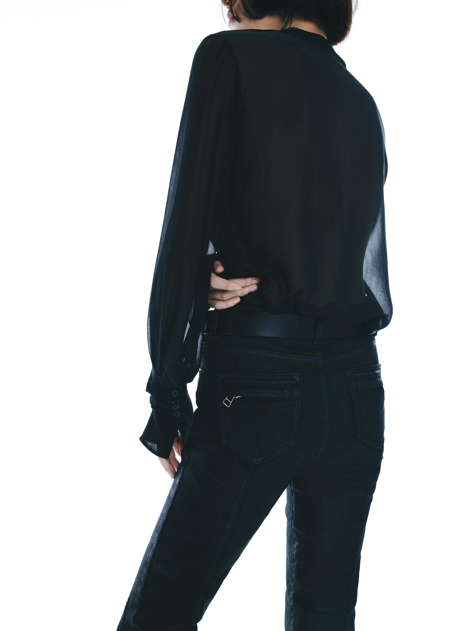 Silk Ruffles Detail Blouse - Image 10