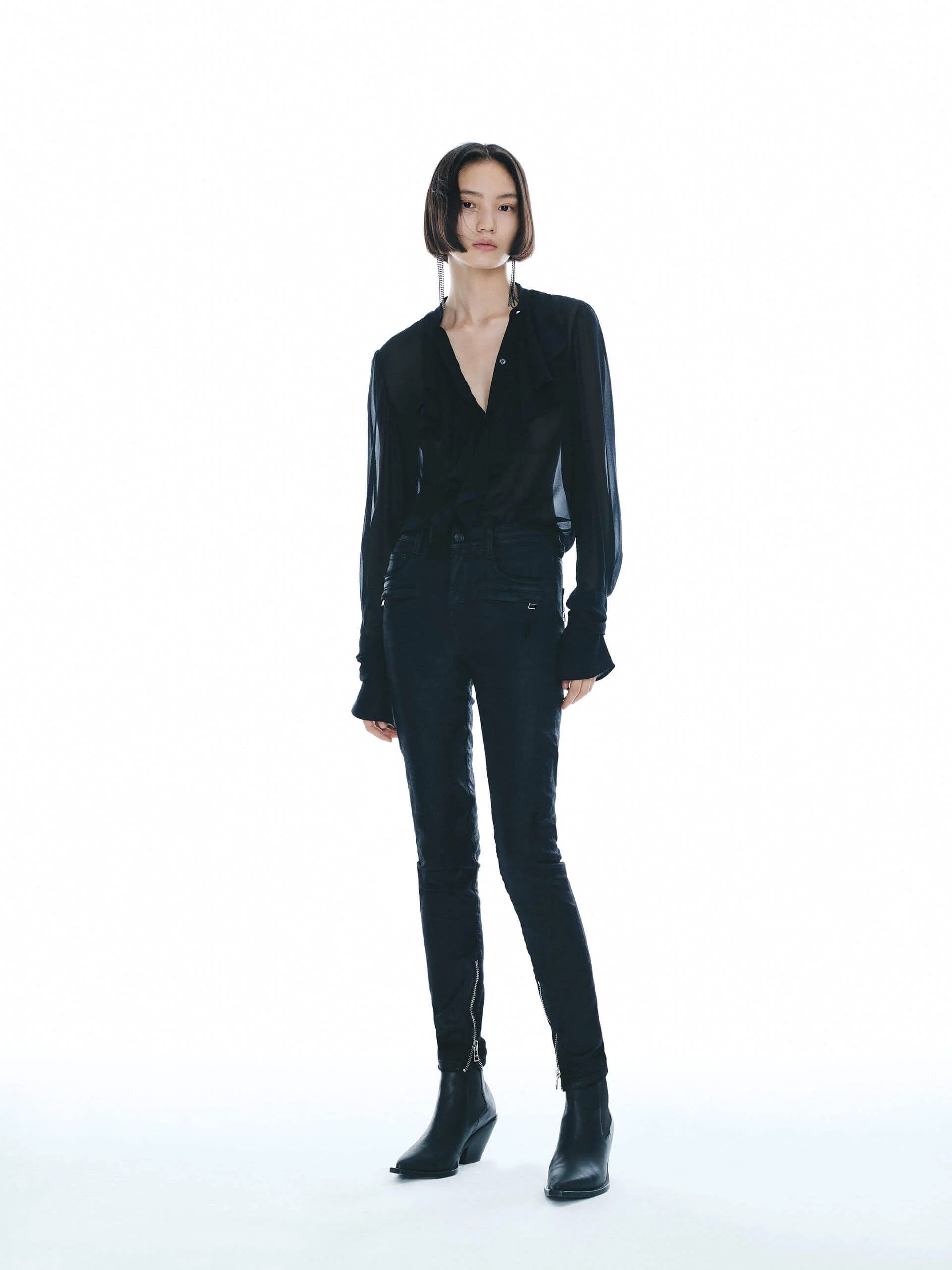 Silk Ruffles Detail Blouse - Image 11