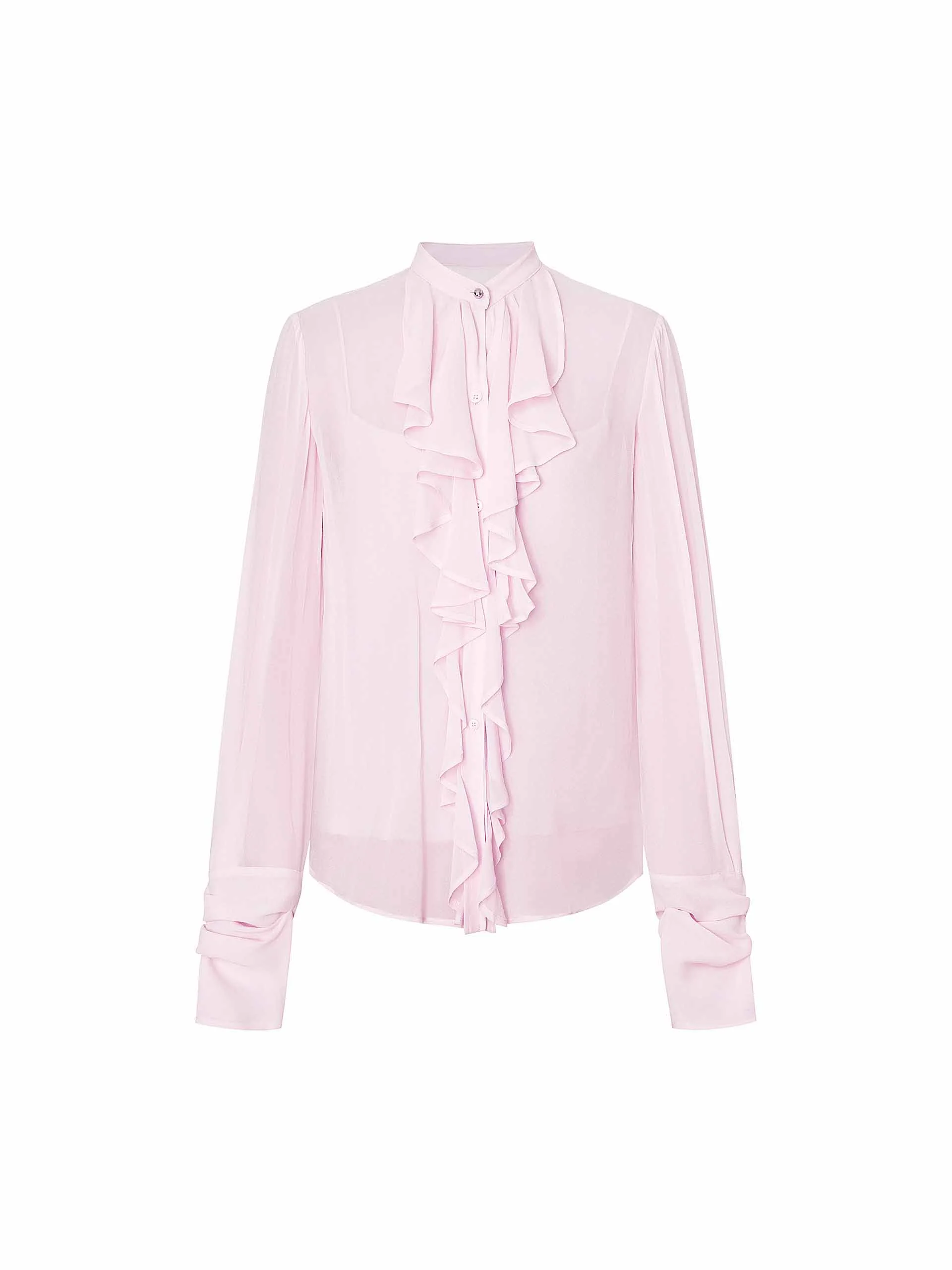 Silk Ruffles Detail Blouse - Image 5