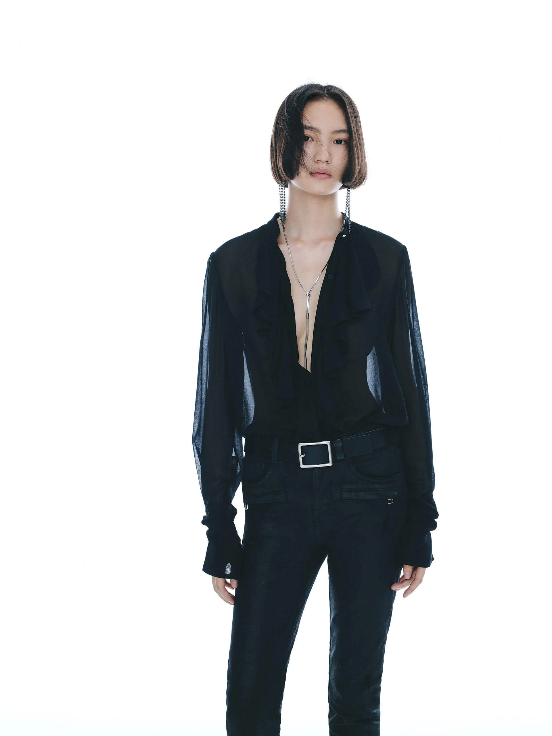 Silk Ruffles Detail Blouse - Image 9