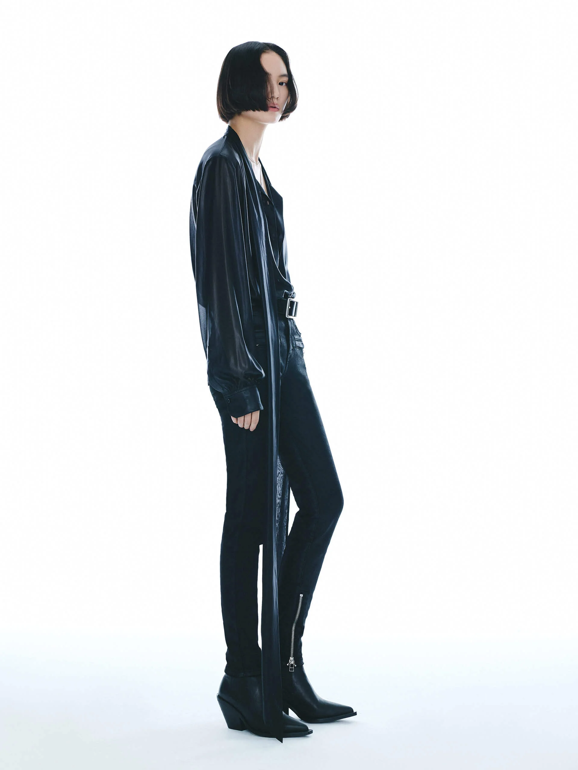 Skinny Zipper Detail Jeans - Image 9