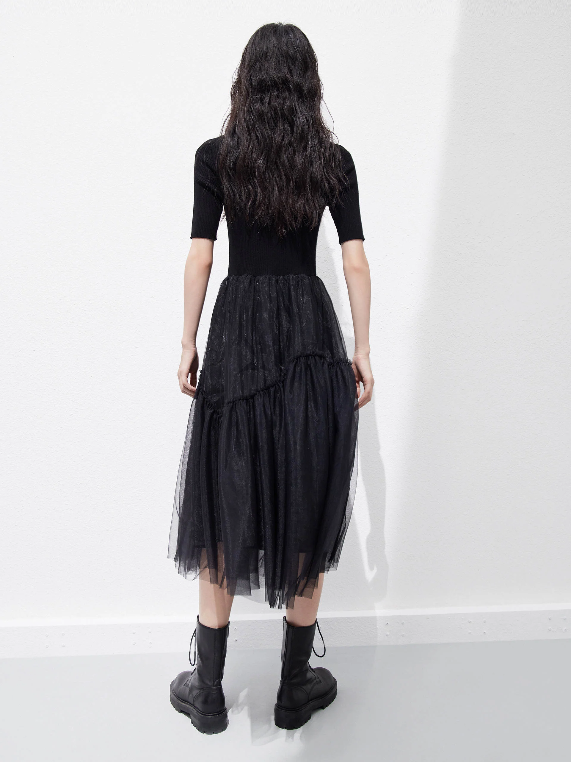 Splicing Slanted Placket Dress - Image 3