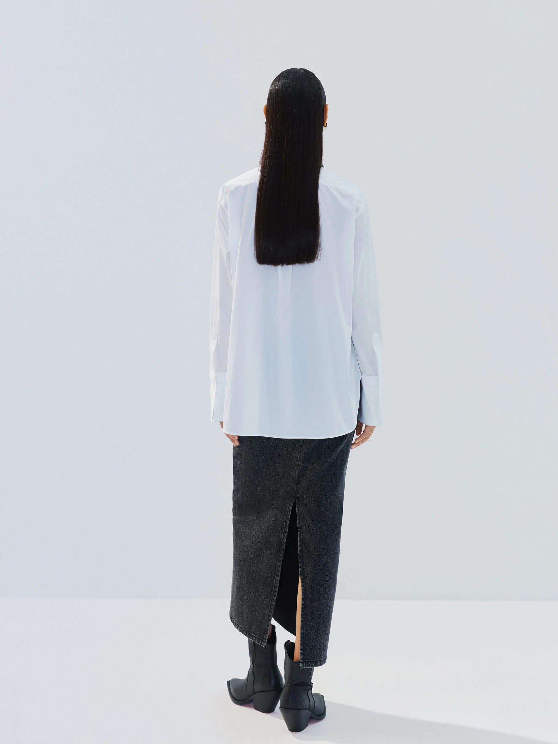 Straight Cut Denim Skirt - Image 5