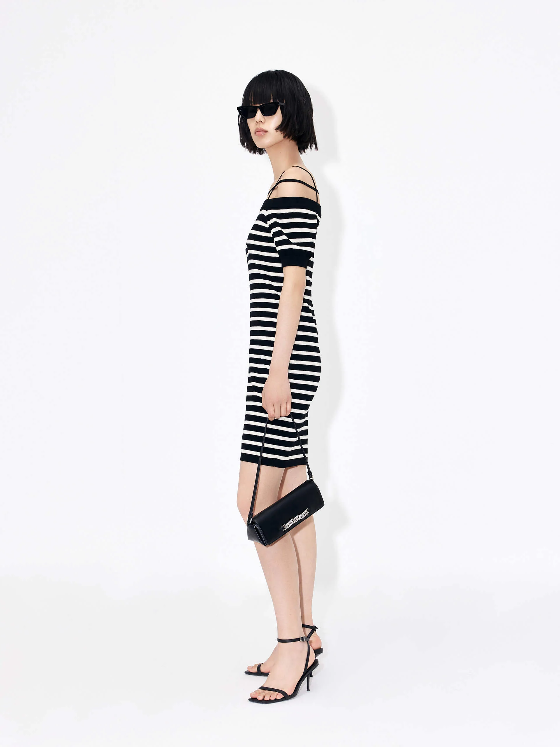 Strap Details Striped Dress - Image 10