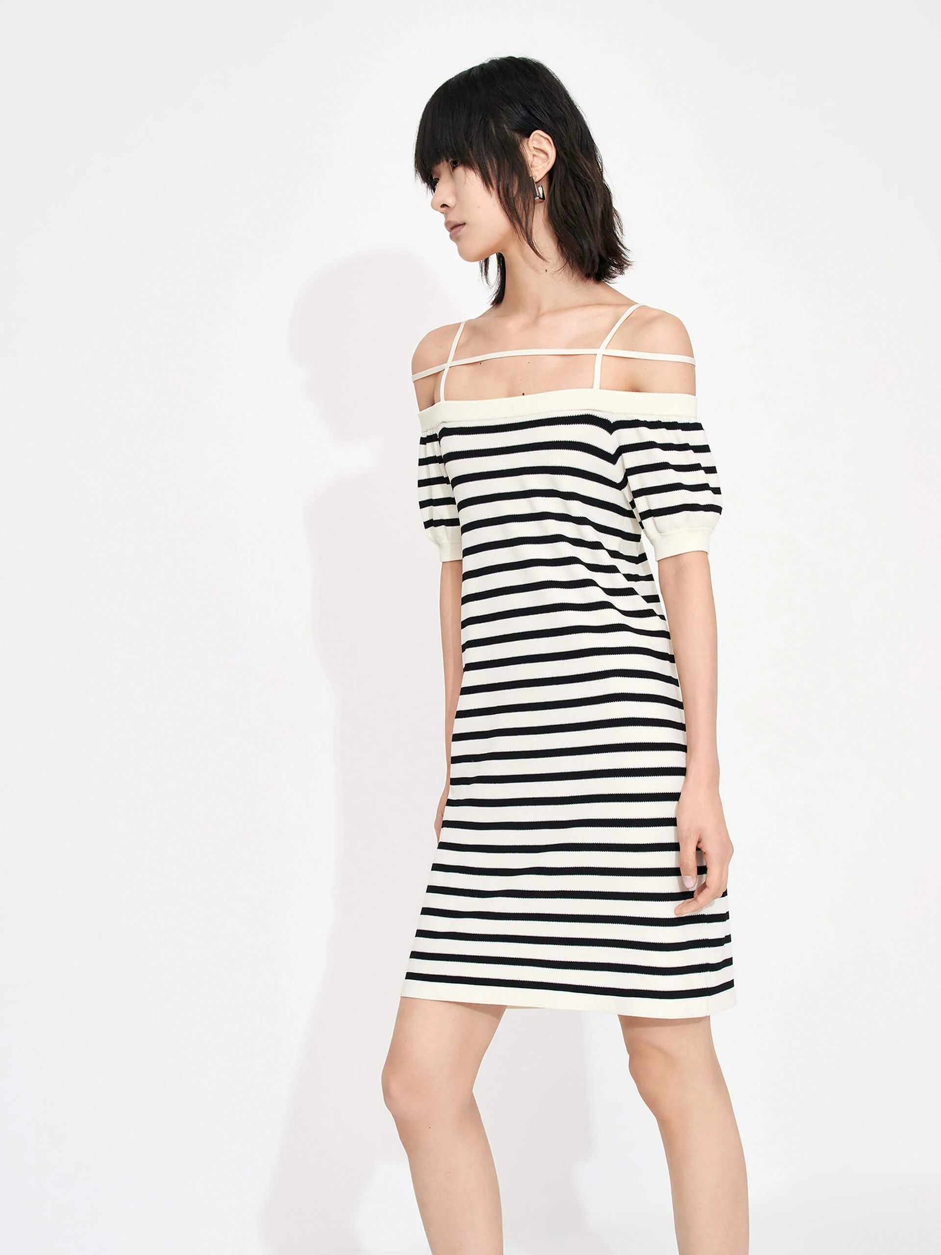 Strap Details Striped Dress - Image 6