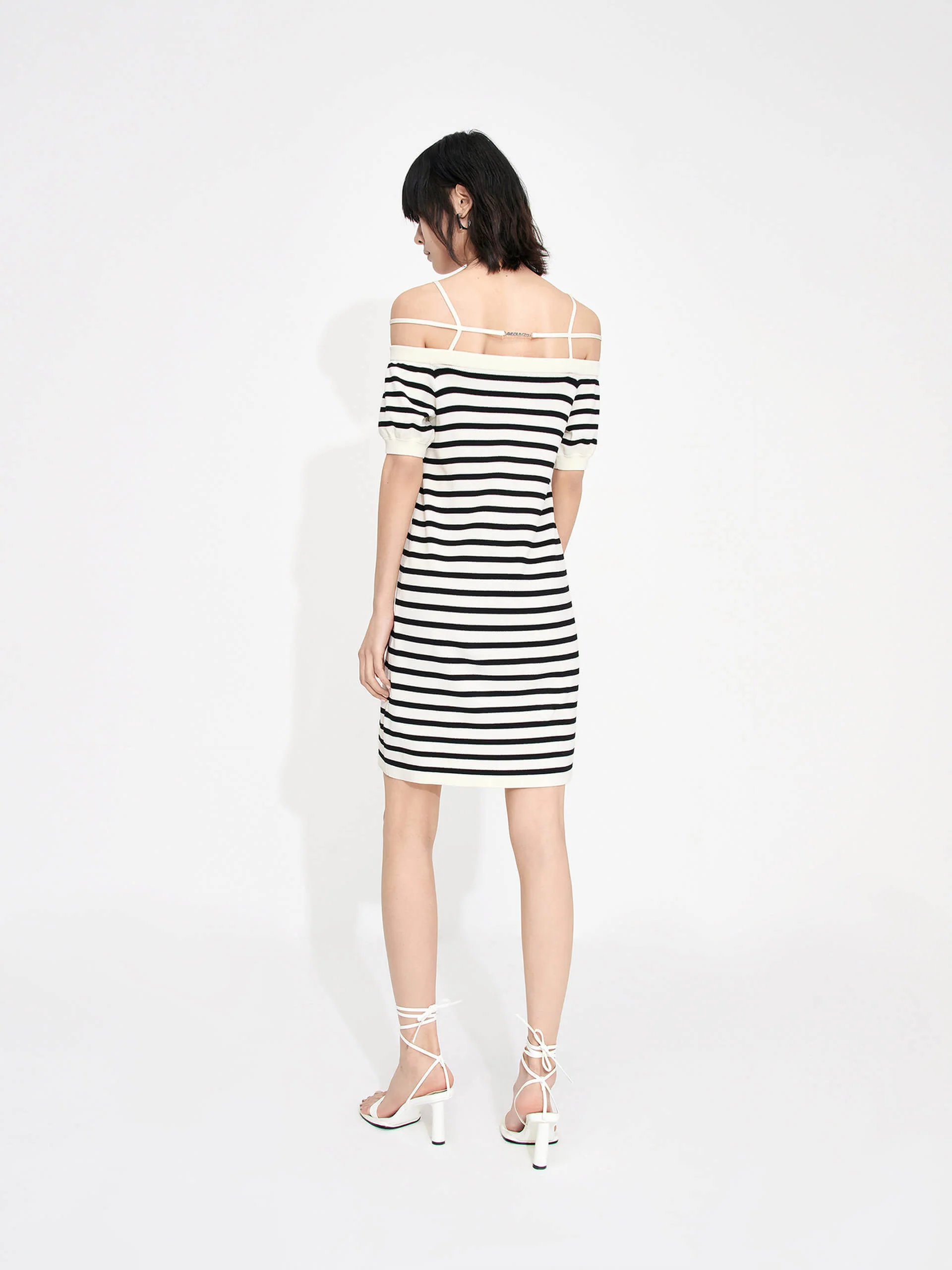 Strap Details Striped Dress - Image 8