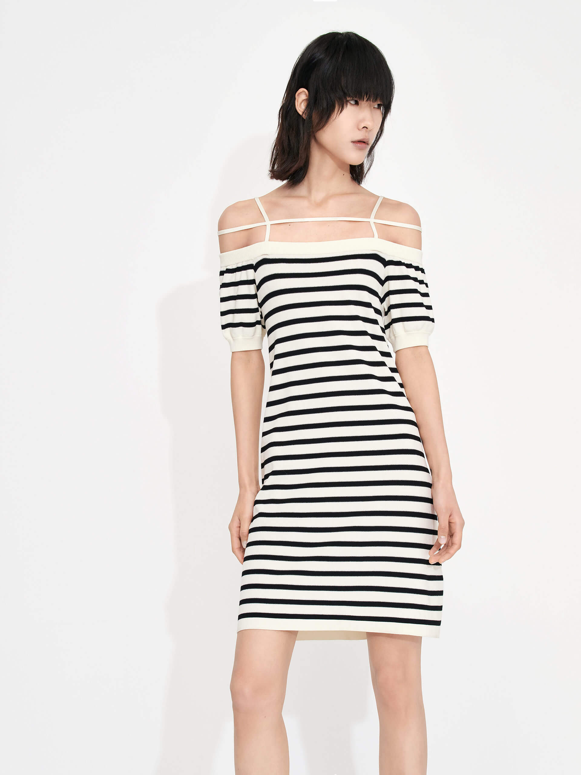 Strap Details Striped Dress - Image 9